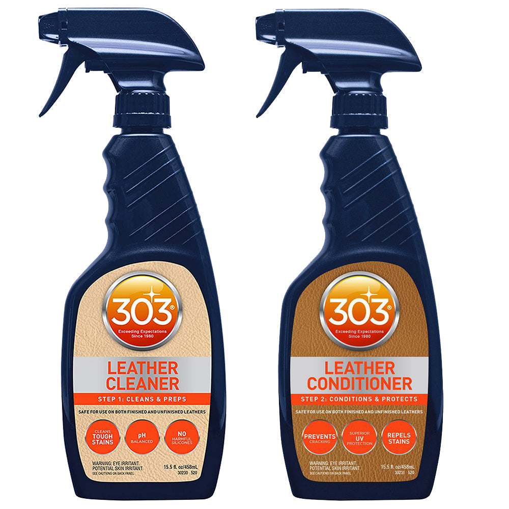 303 Leather Cleaner & Conditioner Kit - Premium Leather Care for Car Seats, Furniture & Accessories - Restores & Protects - Ideal for Cars, Sofas, Bags & More