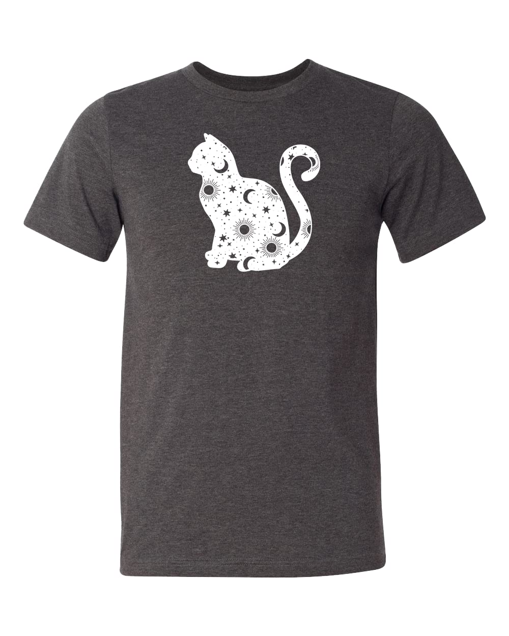 Celestial Cat T-Shirt - Cat Moon Star Graphic Tee for Women & Men - Unique Cat Lover Gift - Perfect for Casual Wear, Gifts & Cat-Themed Events