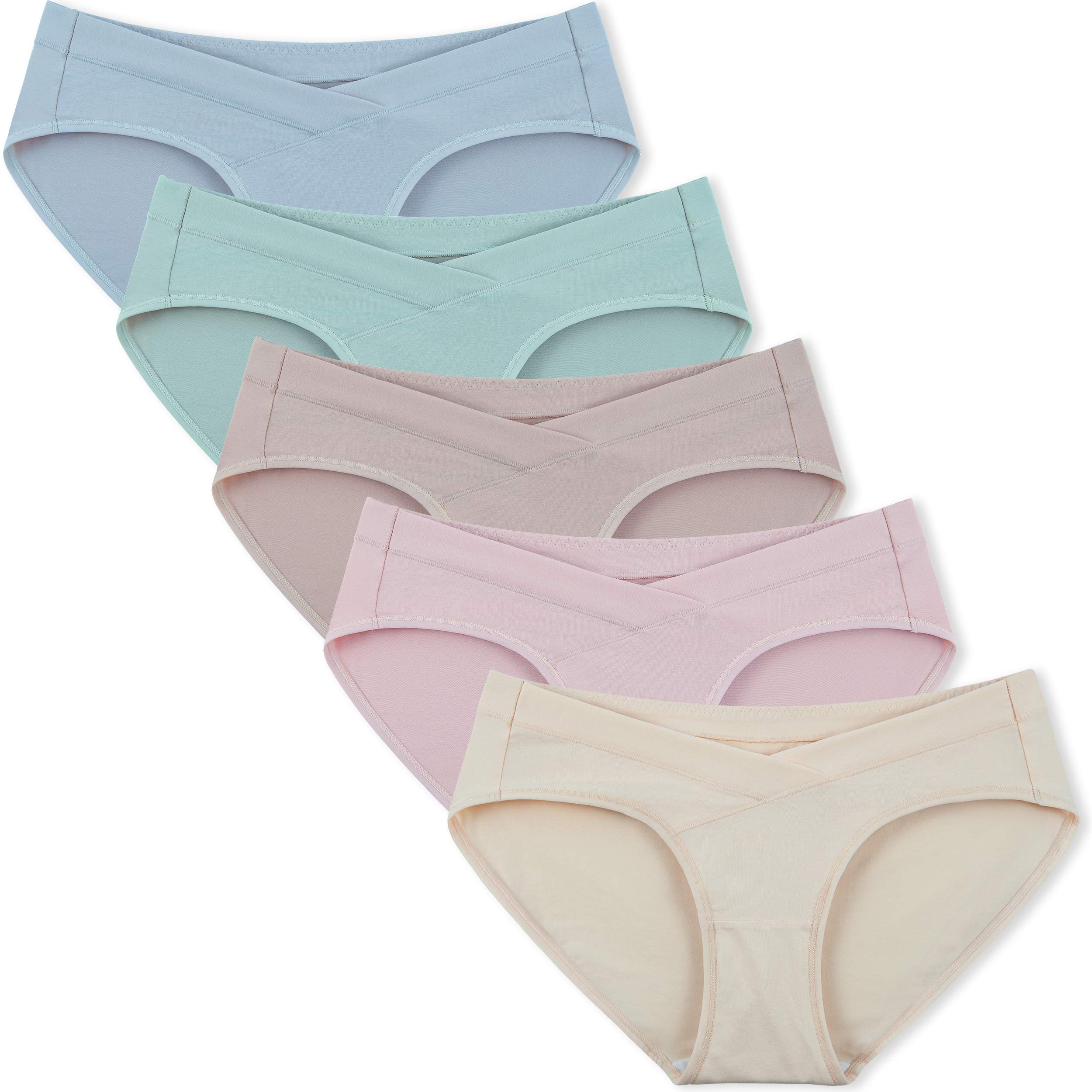 INNERSY Women's Maternity Underwear Cotton Plus Size Pregnancy Postpartum Panties 5 Pack - Soft Breathable Comfort for Expecting & New Moms (Home, Hospital, Nursing)