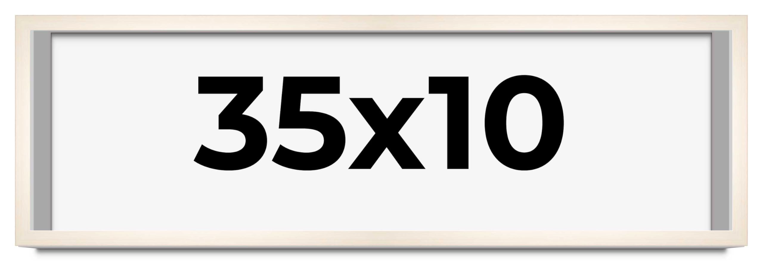 CountryArtHouse 35x10 Inch Whitewashed Solid Wood Picture Frame - 0.8125