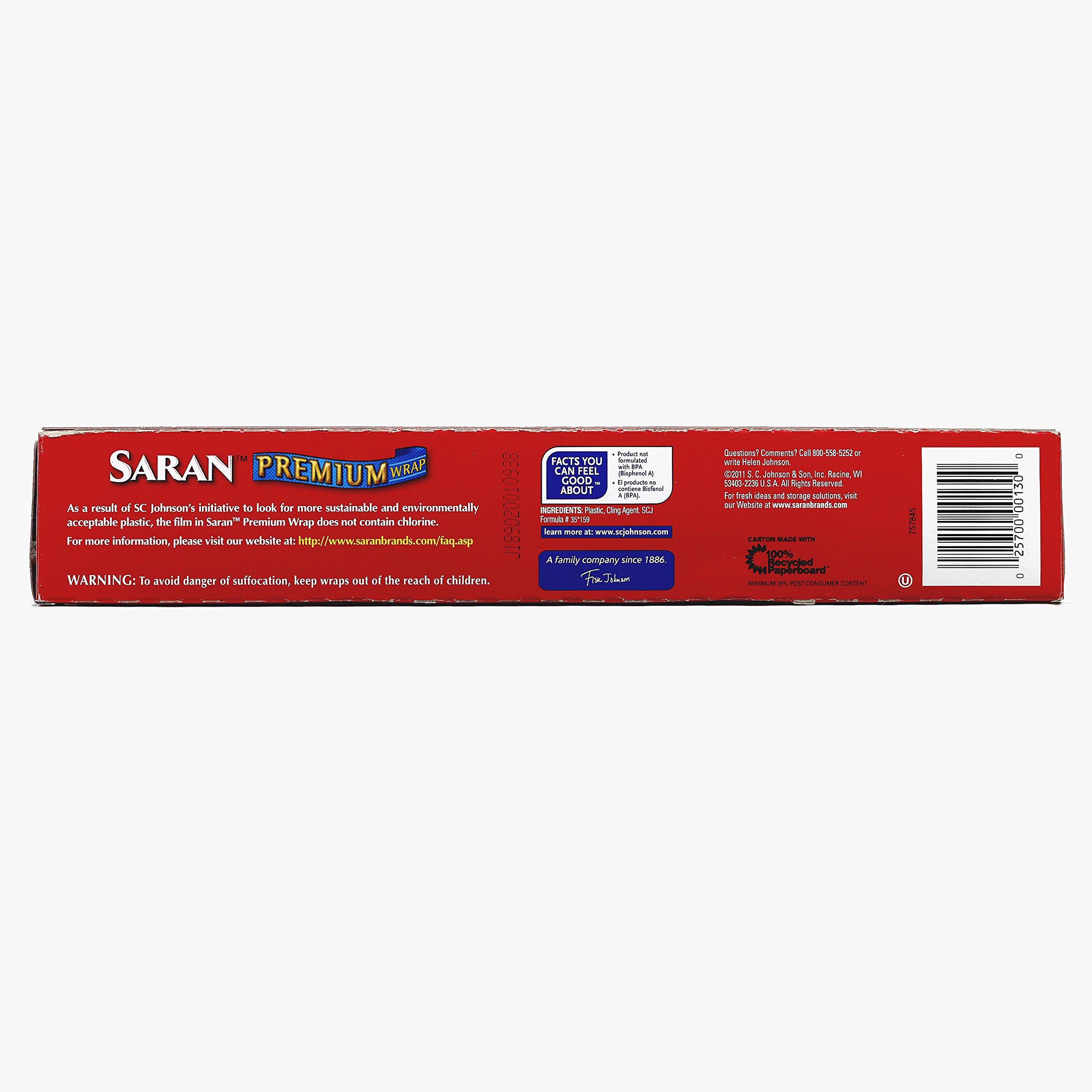 Premium Ziploc Saran Wrap - 100 Sq Ft (12 Pack) - Red Plastic Food Wrap for Freshness | Ideal for Meal Prep, Leftovers & Kitchen Storage