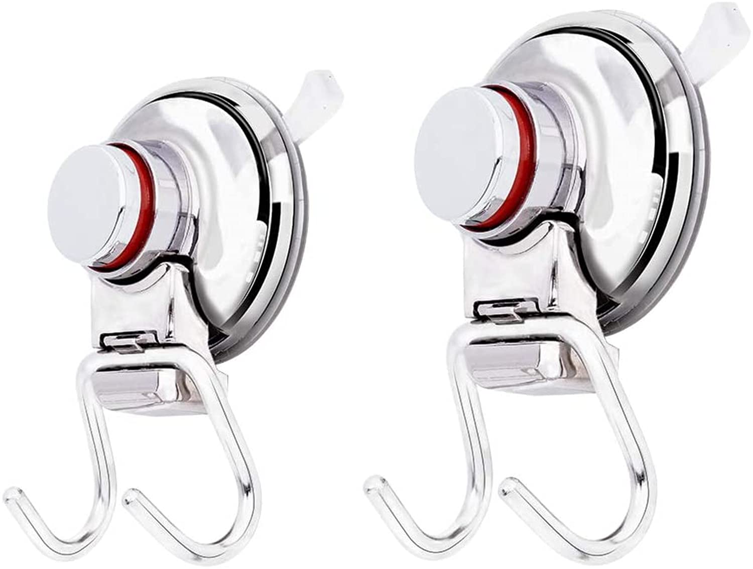 KK5 Vacuum Suction Cup Hooks - Heavy Duty Stainless Steel Wall Hangers for Shower Towels, Bathrobes & Loofahs | Perfect for Bathroom & Kitchen Organization (Set of 5) | Space-Saving Storage Solution for Small Homes & Apartments