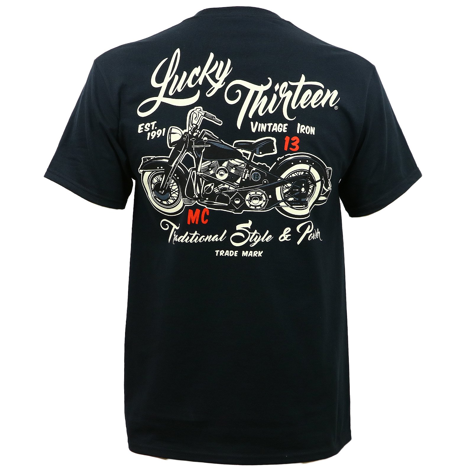 Lucky 13 Men's Vintage Iron Graphic T-Shirt - Soft Cotton Short Sleeve Tee for Casual Wear, Street Style & Retro Fashion