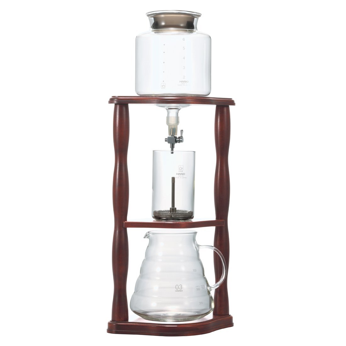 Hario Cold Brew Coffee Dripper - 6 Cup Wooden Tower for Smooth Iced Coffee at Home | Perfect for Iced Coffee Lovers & Home Baristas