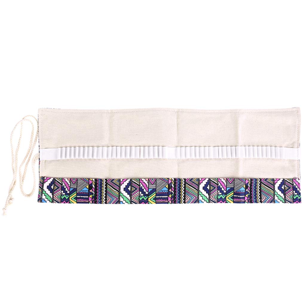 36/48/72 Holes Canvas Wrap Roll Up Pencil Case - Durable Pen Organizer Bag with Storage Pouch for School, Office & Travel Supplies | Perfect for Students, Artists & Professionals