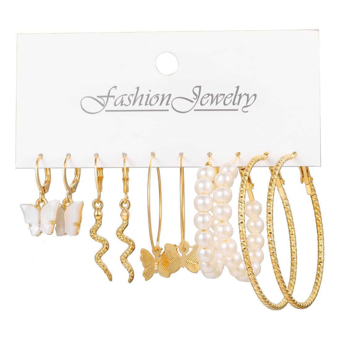 YouBella 5-Piece Gold Plated Hoop Earrings Set for Women & Girls - Stylish Western Jewelry Gift (Ybear_32945), Medium - Perfect for Parties, Dating & Everyday Wear