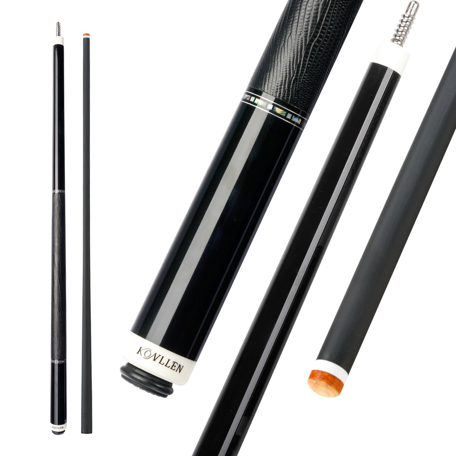 KONLLEN Professional Carbon Fiber Pool Cue Stick – Low Deflection, Hand-Made Inlay Design, Ultra-Smooth Shaft for Precision Play | Perfect for Tournament, League, and Home Billiard Games