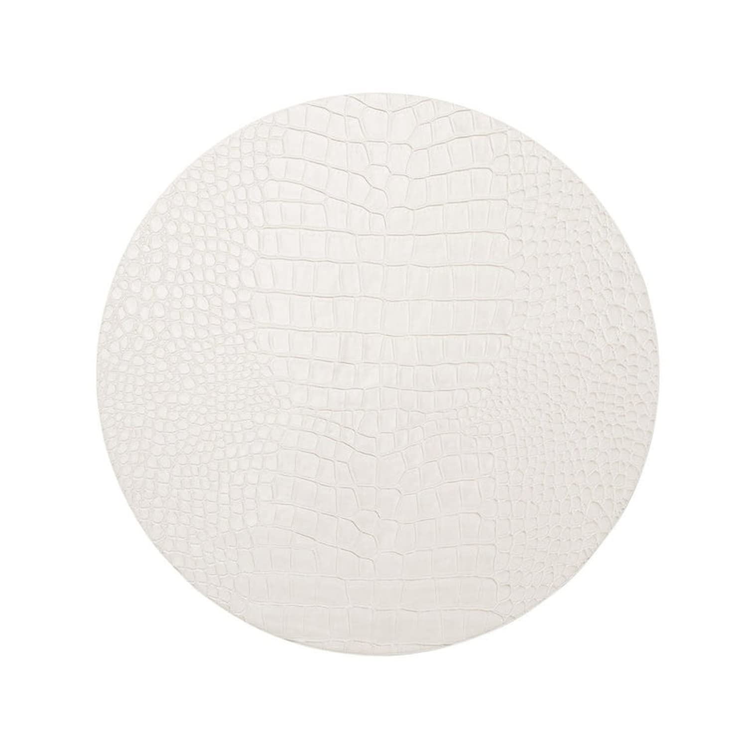 Kim Seybert Crocodile Embossed Placemats - Set of 4 White Luxury Table Mats for Formal Dining, Wedding Decor & Holiday Entertaining