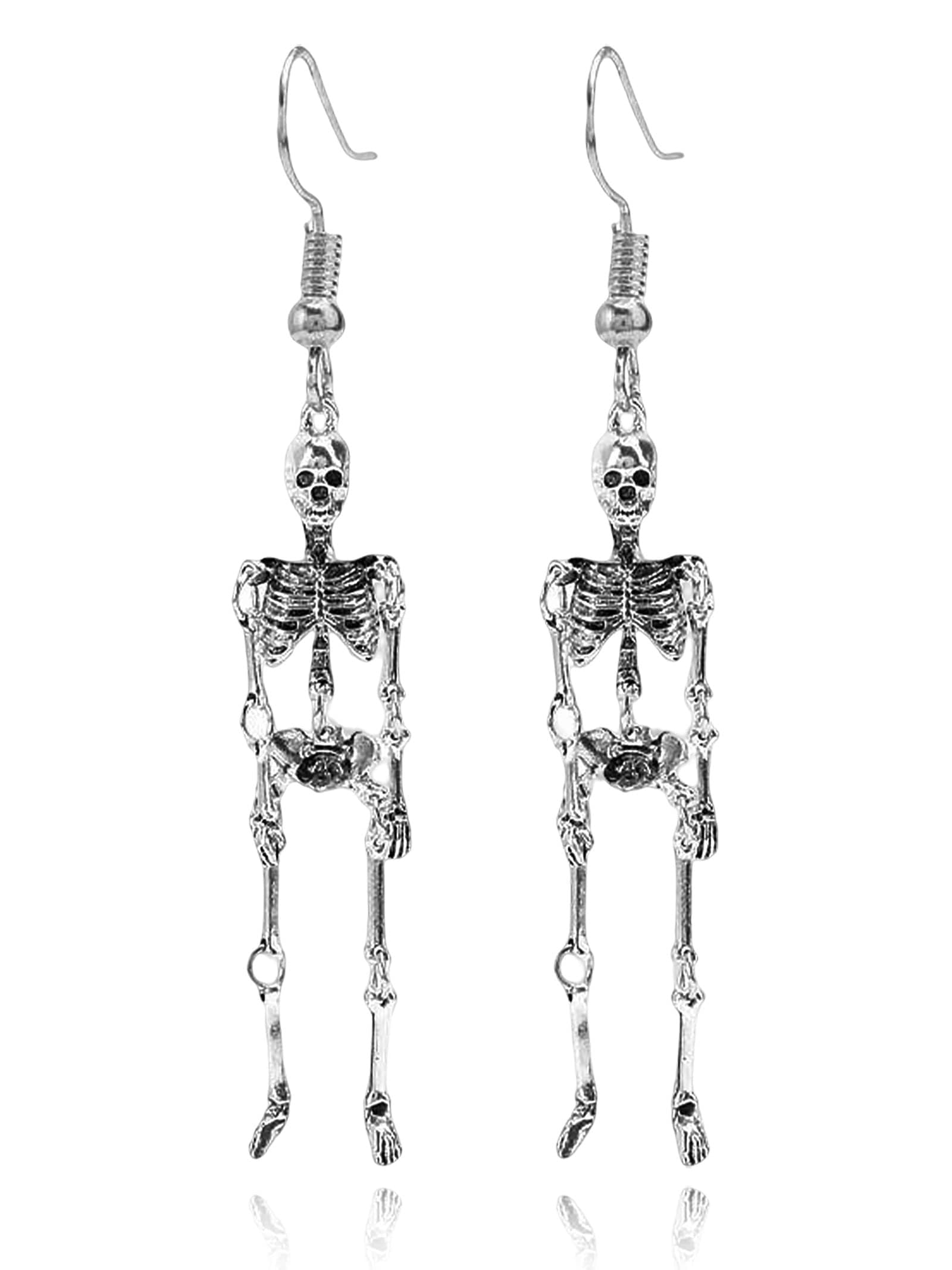 Halloween Skeleton Dangle Earrings for Women - Rhinestone Skull Drop Earrings | Gothic Jewelry, Spooky Costume Accessories & Holiday Gift Ideas | Perfect for Halloween Parties, Cosplay & Themed Events
