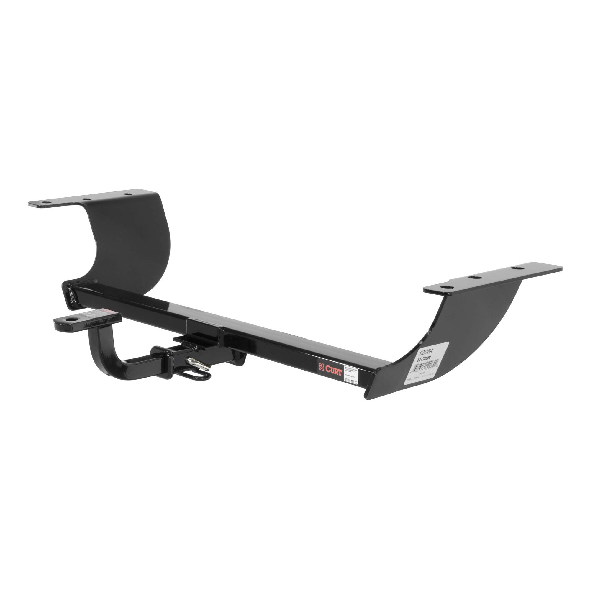 CURT 120643 Class 2 Trailer Hitch with Ball Mount - 1-1/4-Inch Receiver - Fits Chrysler 300, Dodge Challenger & Charger - Gloss Black Powder Coat - Perfect for Towing Small Trailers, Boats & Cargo Carriers