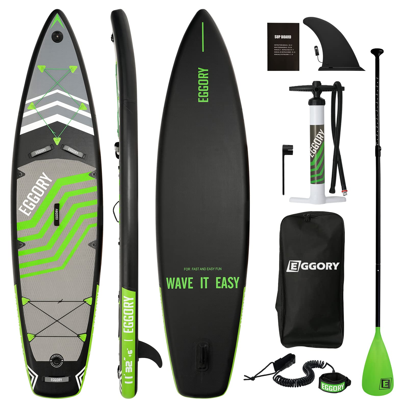 Inflatable Stand Up Paddle Board with Full Accessories - 335 x 81 x 15cm, Max 170kg Capacity - SUP Board for Yoga, Fishing & Family Water Sports