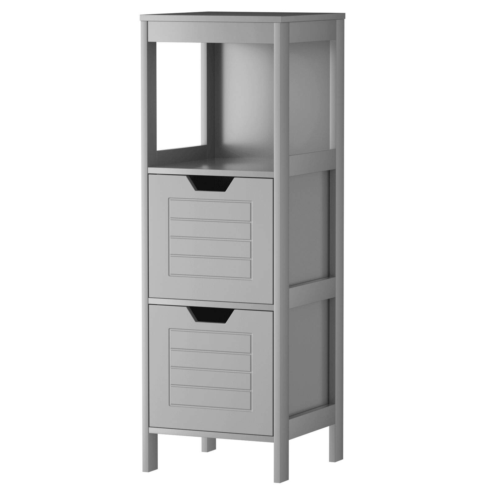 Grey Bathroom Storage Cabinet with Removable Drawers - Shower Caddy Organizer for Towels, Linens & Toiletries - Space-Saving Storage Solution for Bathroom, Bedroom, Laundry Room & Entryway - Perfect for Small Spaces & Clutter-Free Organization