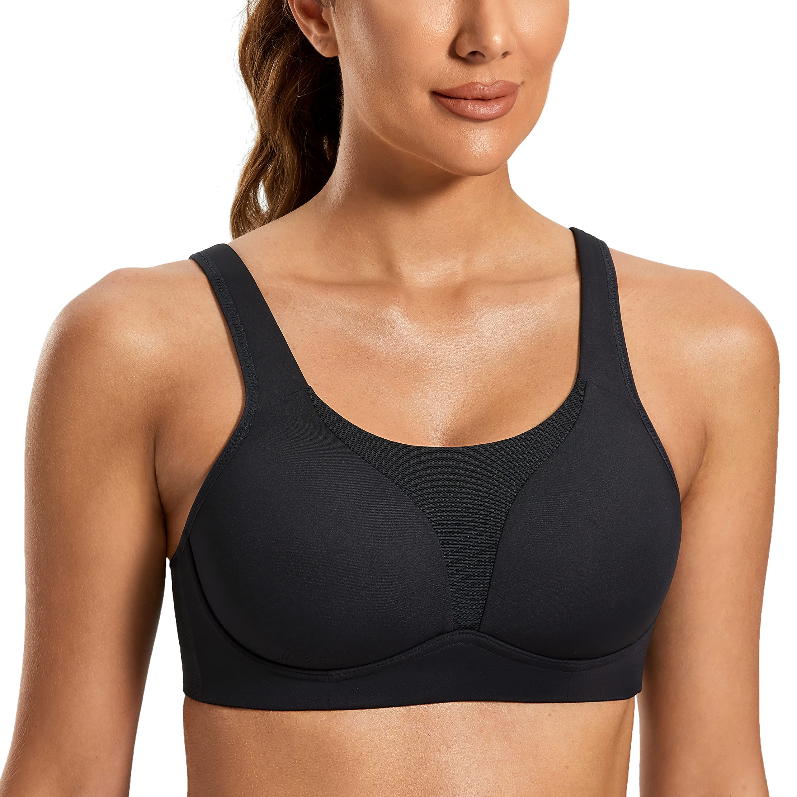 SYROKAN High Impact Sports Bras for Women - Wireless Padded Running Bra with Maximum Support & Comfort - Perfect for Gym, Yoga, HIIT Workouts & Marathon Training