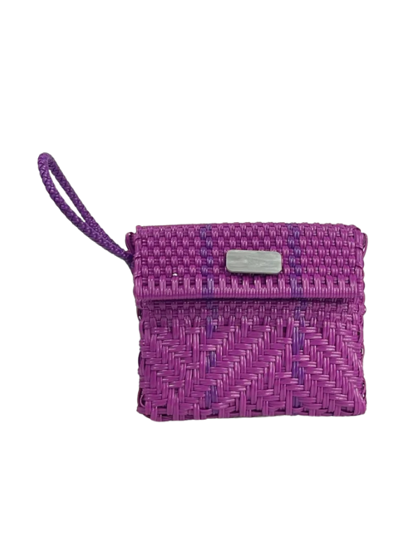 Eco-Friendly Upcycled Handwoven Glimmer Purple Wristlet by Maria Victoria - Perfect for Parties, Weddings & Everyday Use