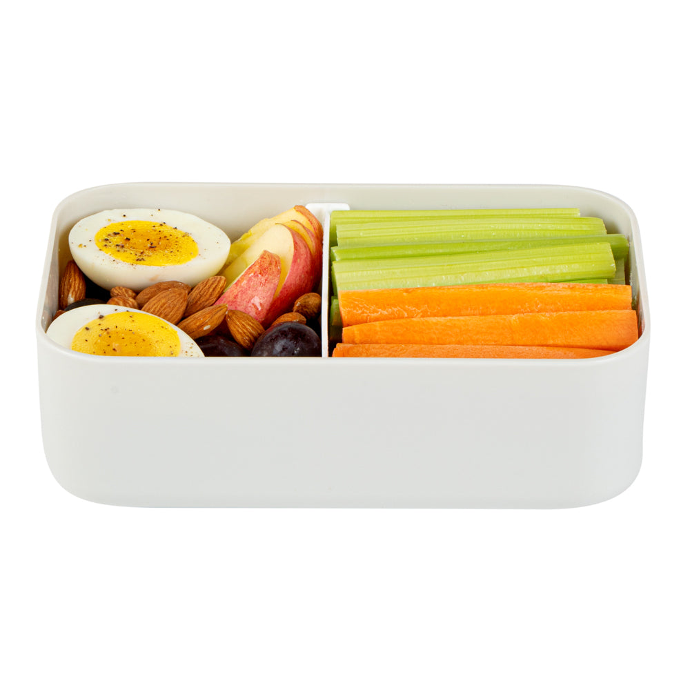 Bento Tek 34oz Gray Buddha Box Lunch Container with White Lid - 7.5