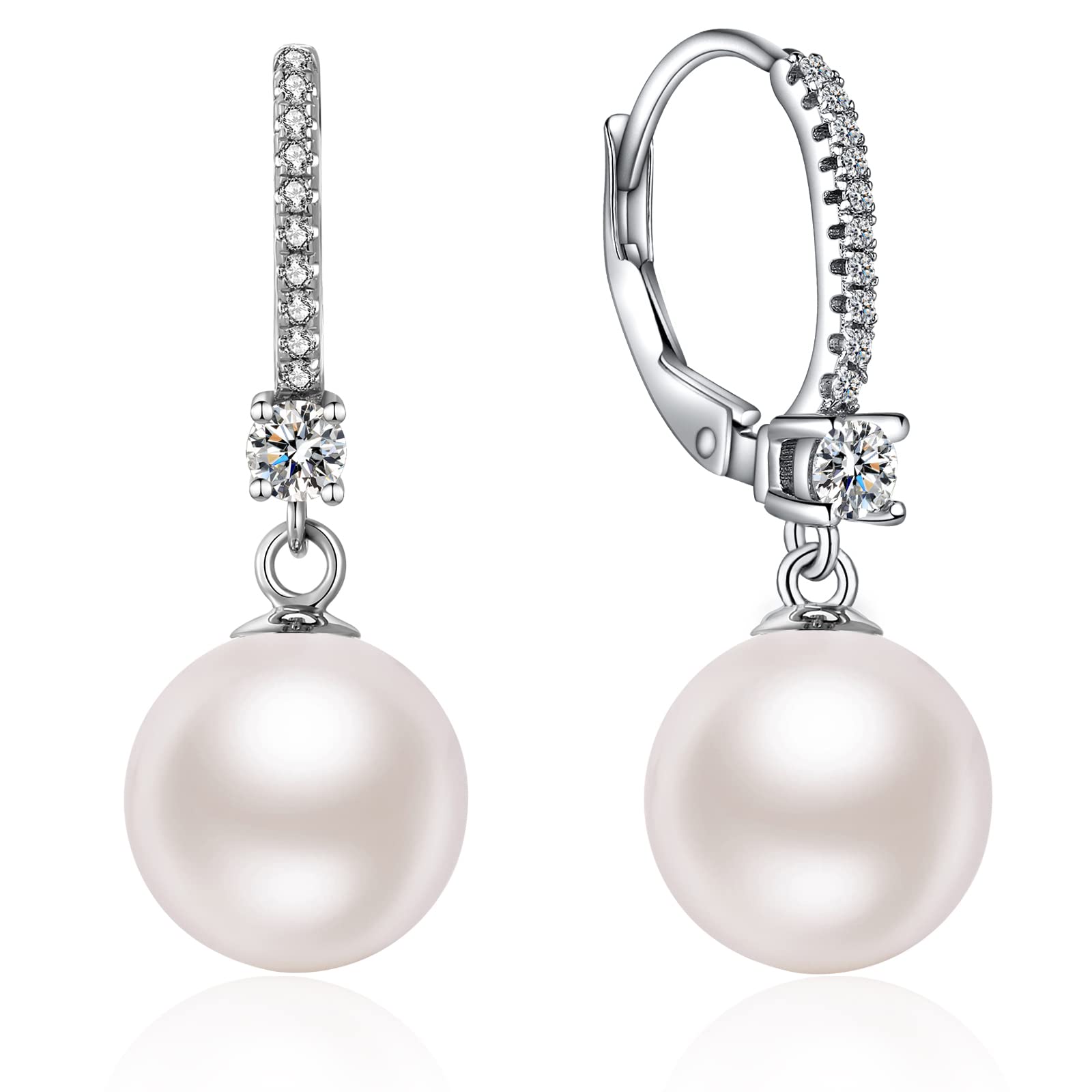 925 Sterling Silver Pearl Drop Earrings for Women | Elegant Dangle Earrings | Fine Jewelry Gift for Her | Perfect for Weddings, Parties & Special Occasions