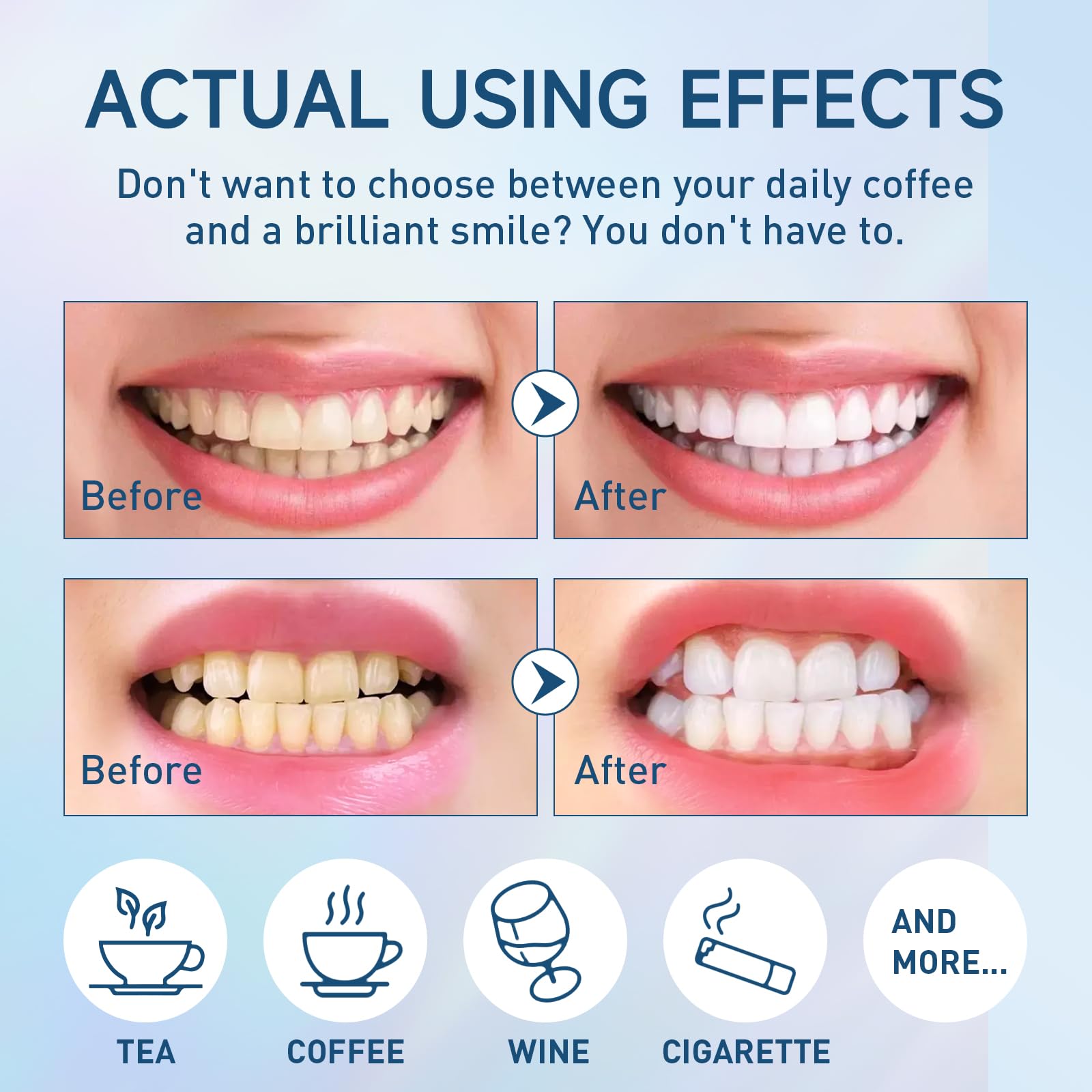 Natural Teeth Whitening Powder with Mint Flavor - Remineralizing Tooth Powder for Instant Stain Removal & Whitening (50g/1.76oz) - Freshens Breath, Whitens Teeth, Perfect for Coffee & Wine Lovers