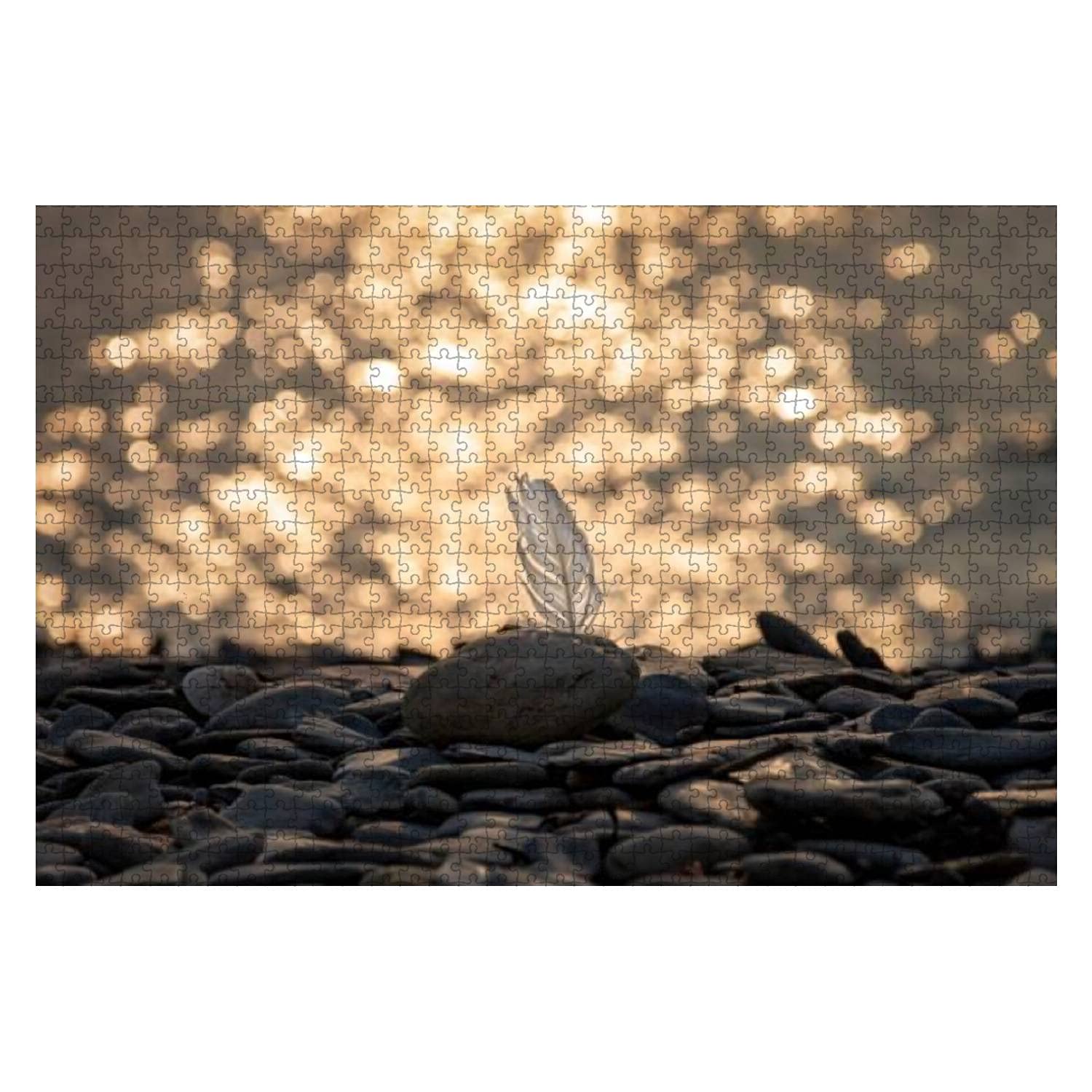 1000 Piece Wooden Jigsaw Puzzle - White Feather Sunset at Oysterhaven, Kinsale Ireland | Educational Puzzle for Adults & Kids | Stress Relief Game | Perfect for Family Game Night, Classroom Activities & Home Decor