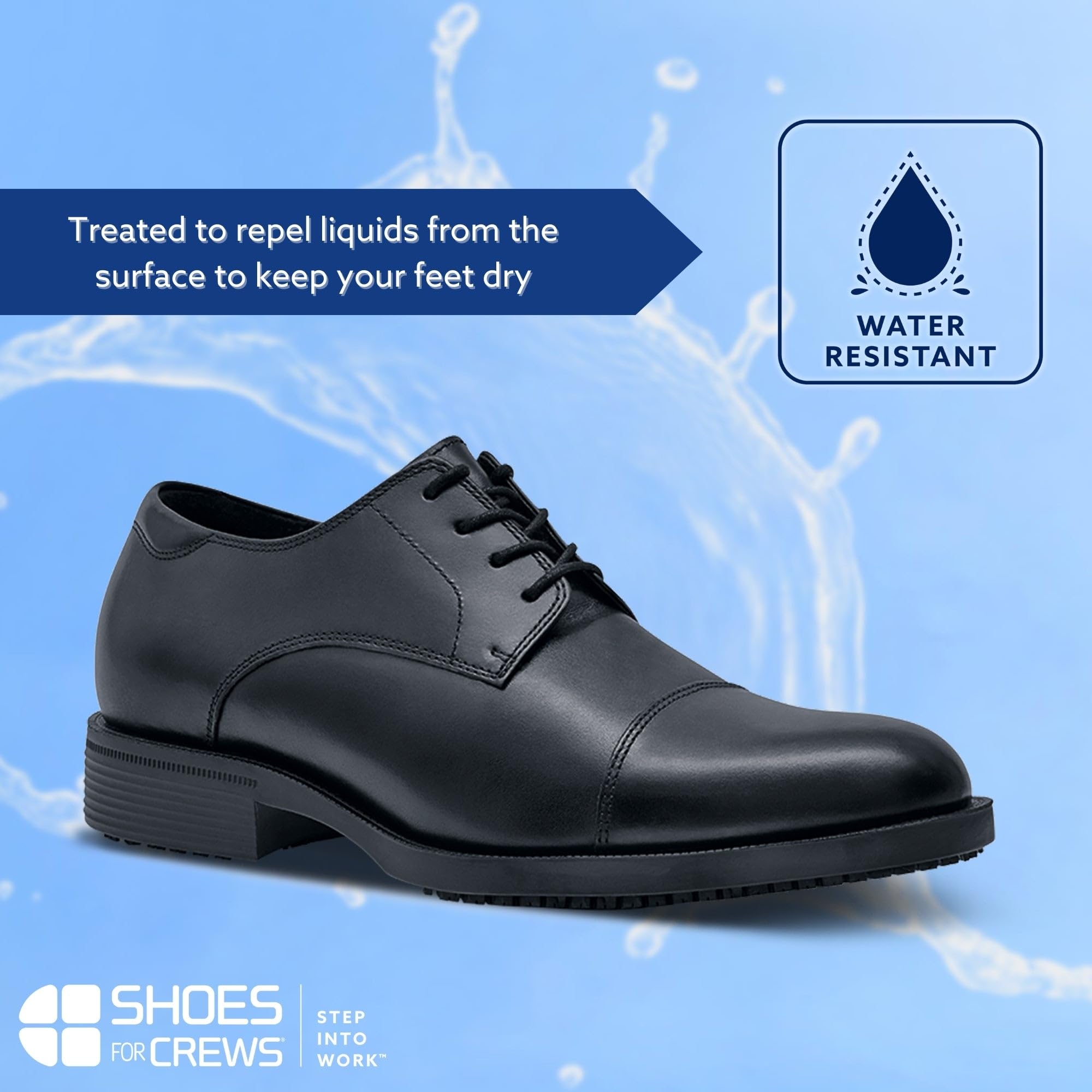 Slip-Resistant Men's Dress Shoes for Crews - Non-Slip Safety Oxfords for Work (Brown/Black) | Professional & Formal Workwear for Restaurant, Office & Business Occasions