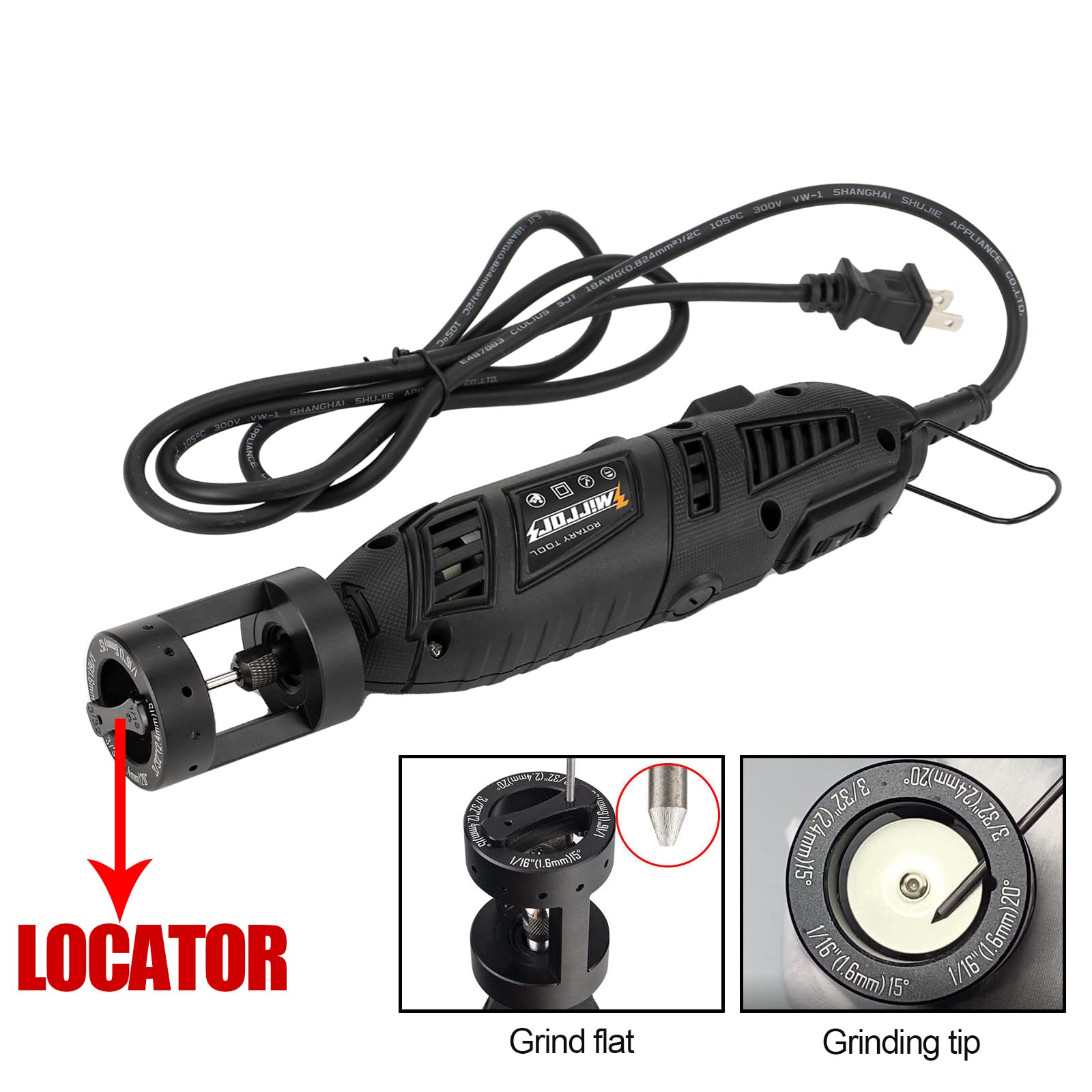3Mirrors Professional Tungsten Electrode Sharpener Grinder - TIG Welding Rotary Tool with 12 Guides, Flat Grinding Block, Cut-Off Slot, Multi-Angle Adjustments - Includes 5 Double-Sided Diamond Wheels & 2 CNC Mandrels - Perfect for Precision Welding, Metal Fabrication & DIY Projects