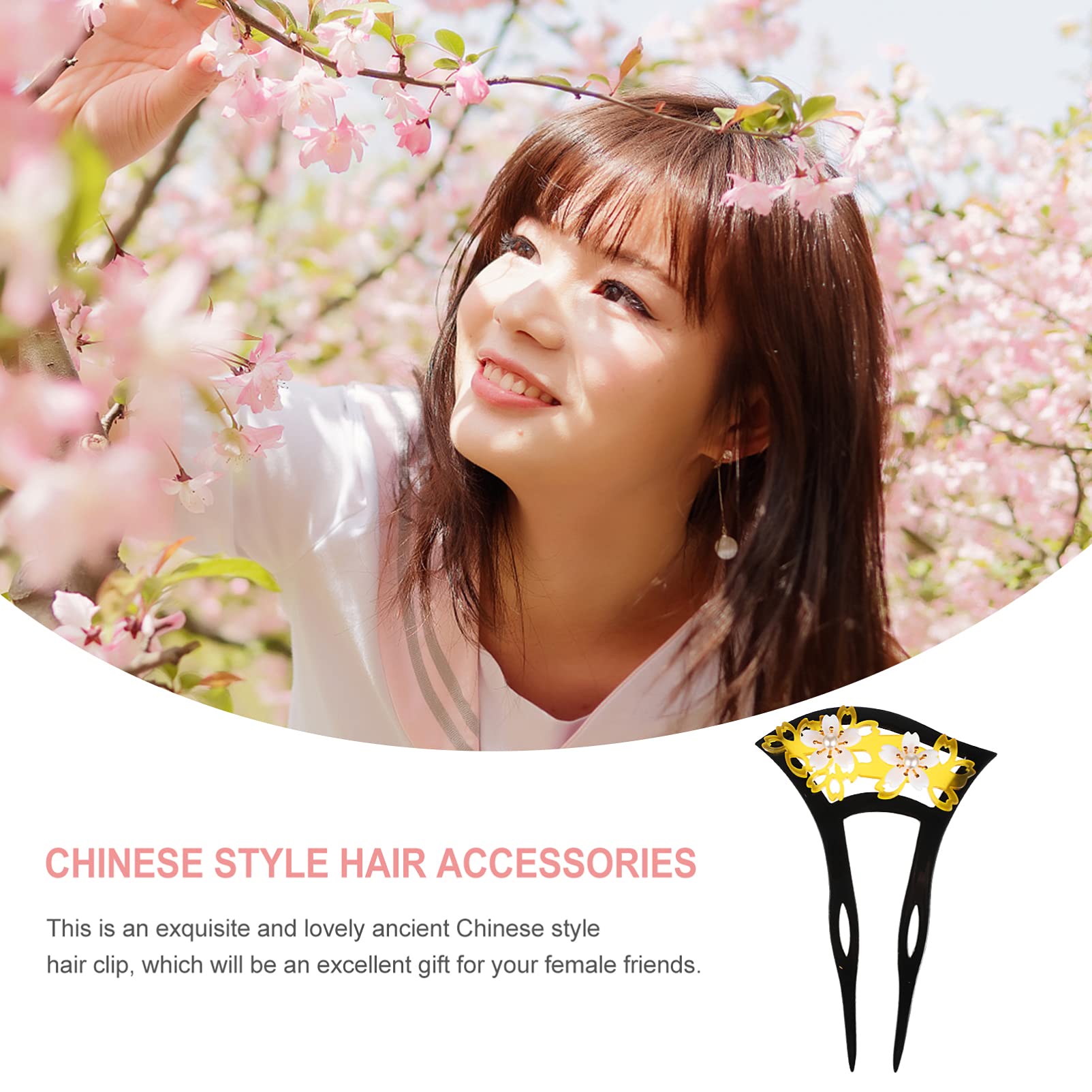 Beaupretty Vintage U-Shaped Hair Sticks - Chinese Flower Hairpins, French Hair Pins & Hair Chopsticks for Women & Girls | Wedding, Party & Everyday Hairstyle Accessories