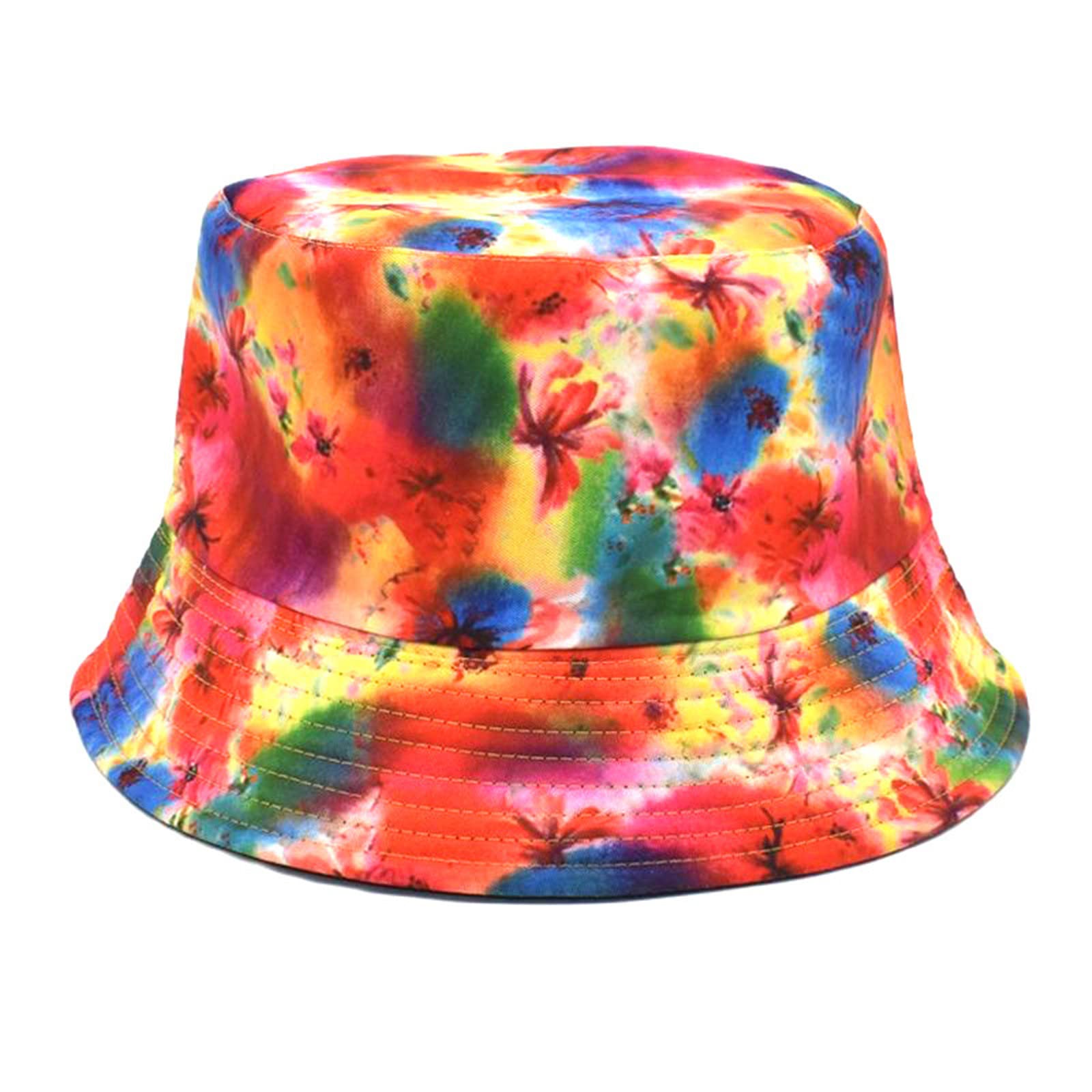 Women's Summer Sun Hat - Adjustable Cotton Bucket Hat with Beach Print, Washable & UV Protection for Outdoor Activities, Beach Vacations, Fishing and Gardening