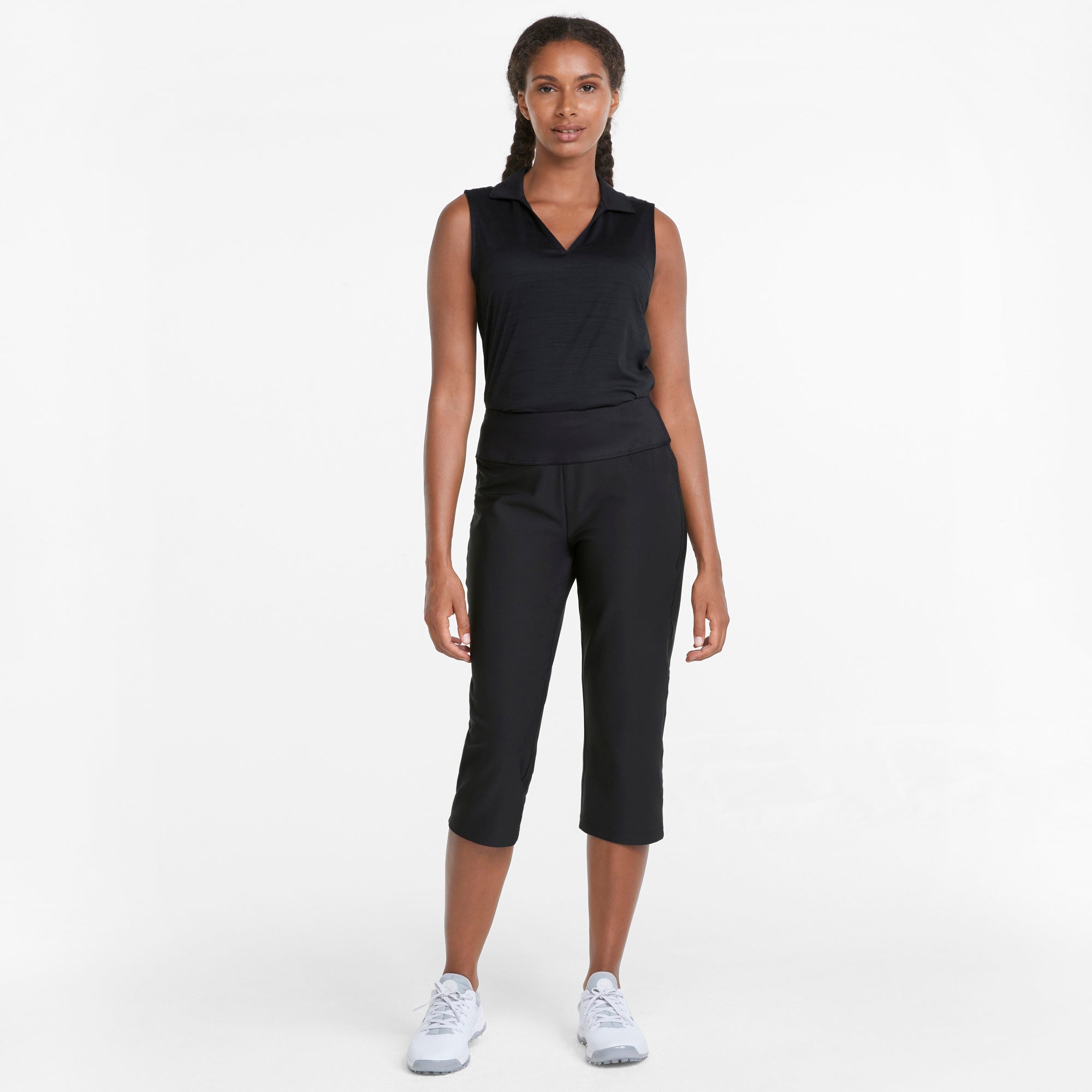 PWRSHAPE Women's Stretch Capri Golf Pants - Comfortable & Breathable for Golfing, Yoga & Outdoor Activities