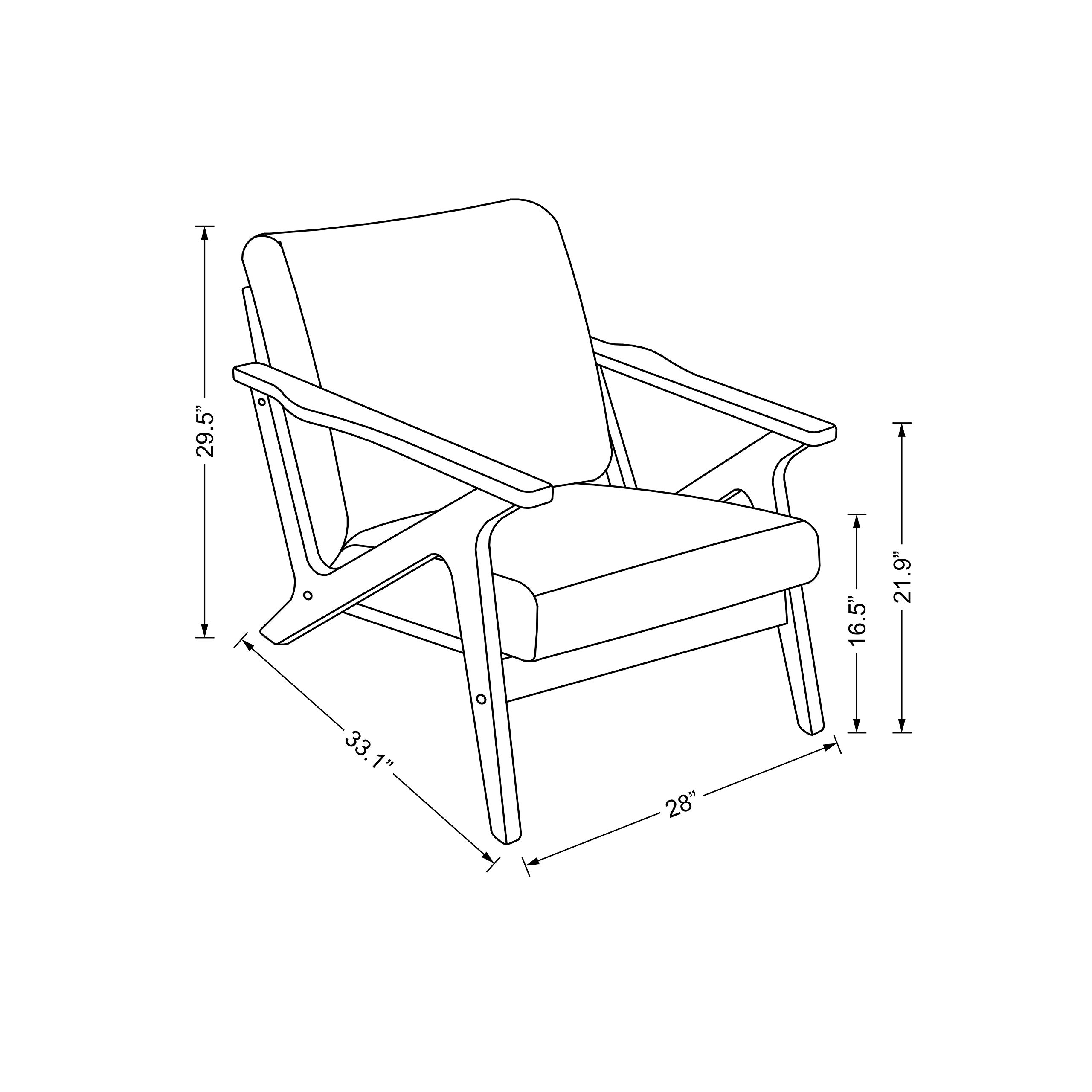 Zola Mid Century Modern Accent Chair - Stylish Armchair for Living Room, Lounge & Office - Charcoal Gray with Walnut Wood Legs - Perfect for Reading Nook, Conversation Area or Home Decor