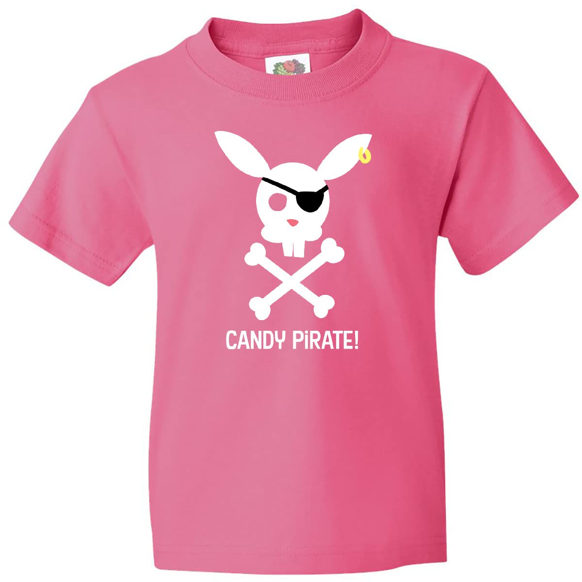 Inktastic Easter Candy Pirate Cute Bunny Youth T-Shirt - Fun Holiday Graphic Tee for Kids Easter Party & Spring Outfits