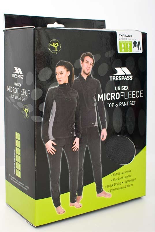 Trespass Thriller Women's Microfleece Top & Bottom Set - Warm Winter Thermal Underwear for Hiking, Camping & Outdoor Activities