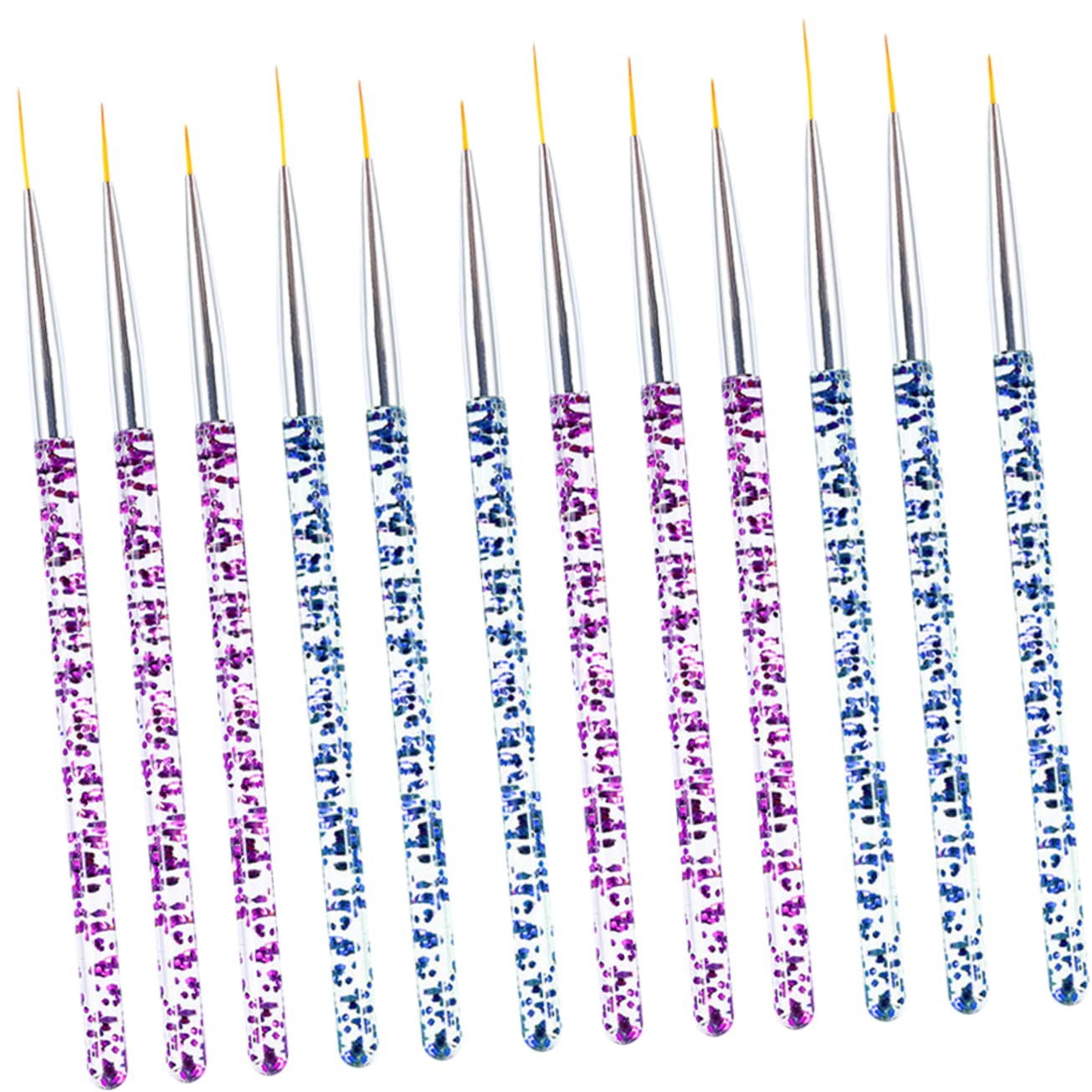 FRCOLOR 12 Pcs Professional Nail Art Brush Set - Gel Eyeliner & Manicure Brushes for Nail Design, Liner, Carving & Painting | Perfect for Salon, Home Manicure & DIY Nail Art