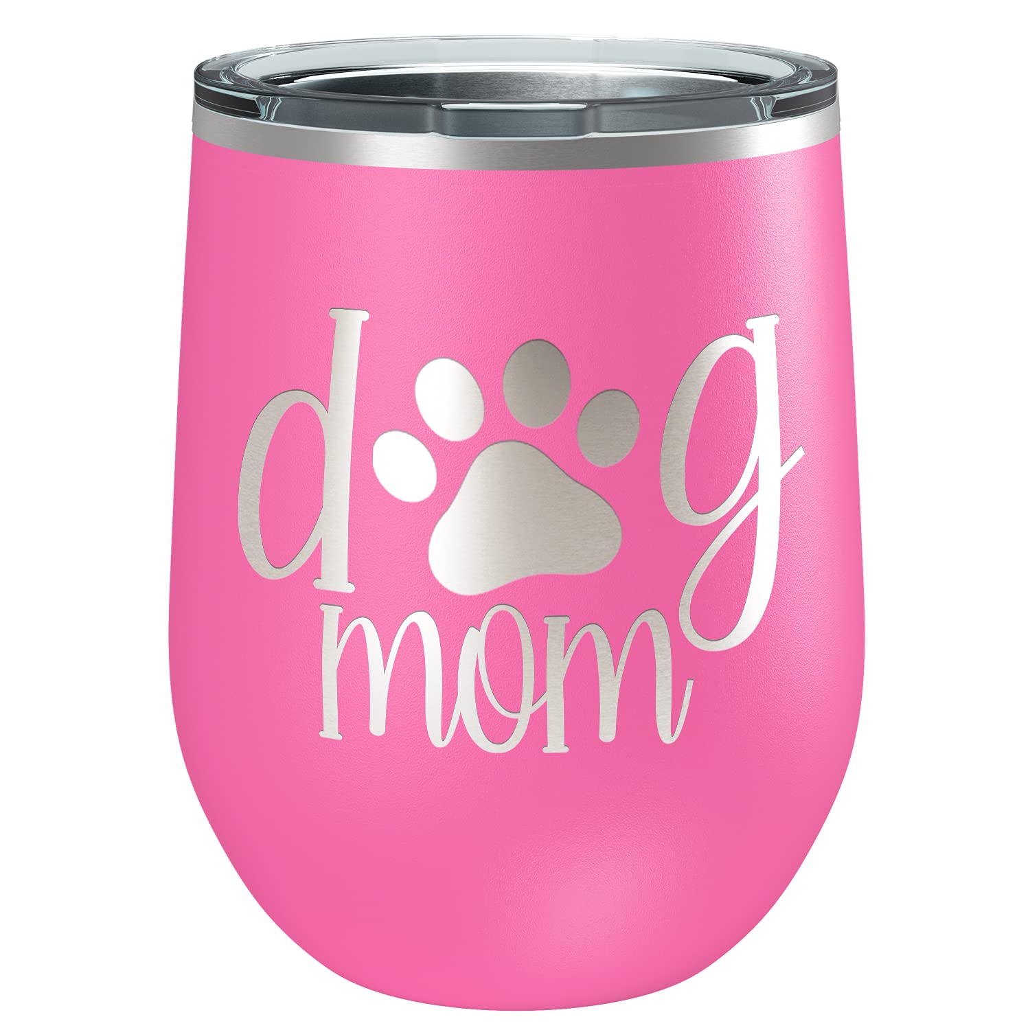 Pink Wine Tumbler for Dog Lovers - 12oz Birthday Gift for Mom - Perfect for Wine Nights & Pet Celebrations