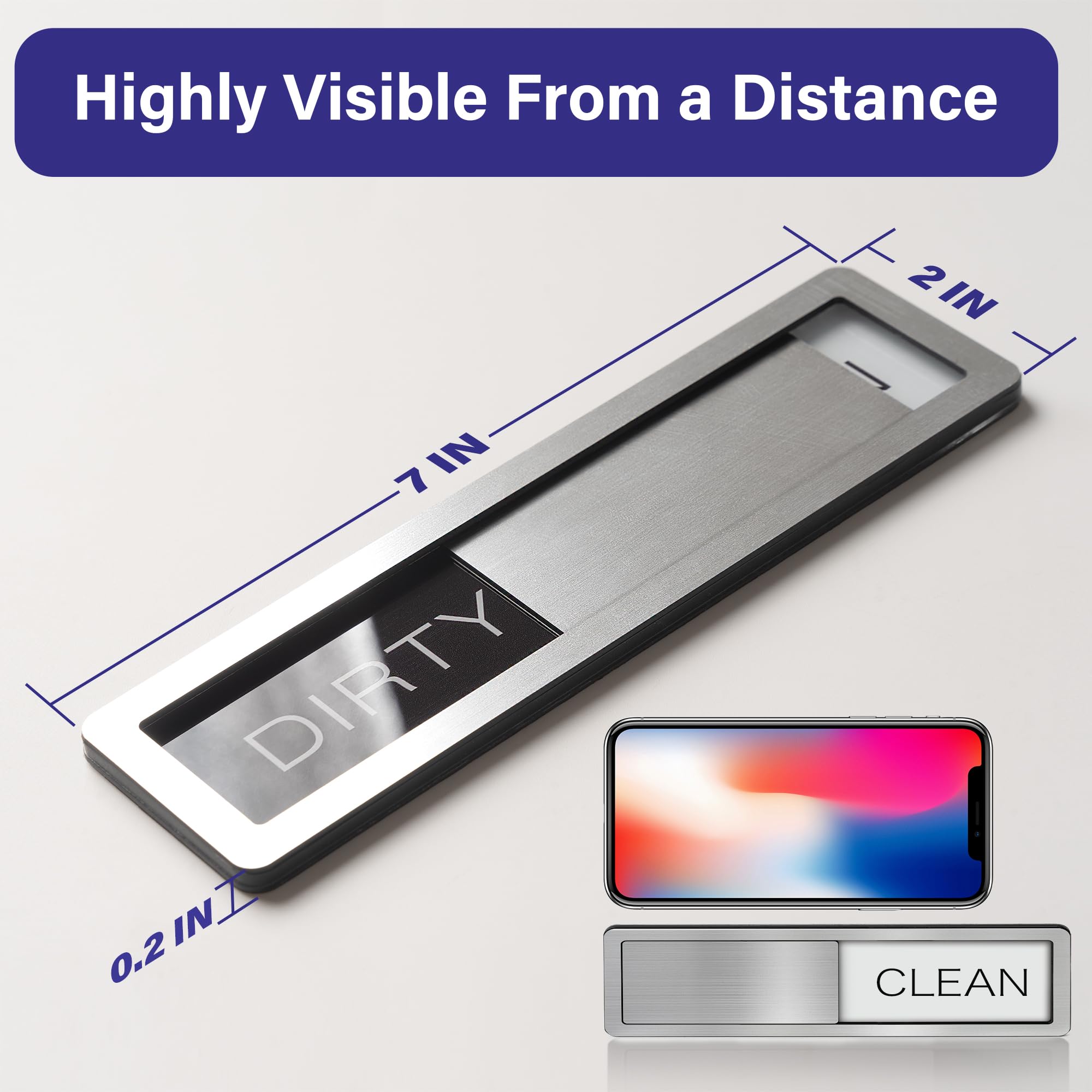 Stainless Steel Dishwasher Clean Dirty Indicator Magnet Sign - Easy to Use Kitchen Gadget for Dishwasher Status - Perfect for Home, Office, and Restaurant Use