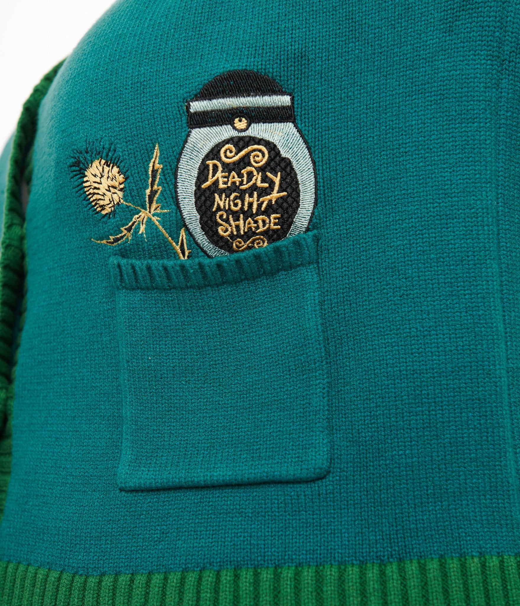 Tim Burton's The Nightmare Before Christmas Teal Cardigan - Unique Vintage Plus Size Deadly Night Shade Sweater | Halloween Cosplay, Christmas Party Outfit, Gothic Fashion