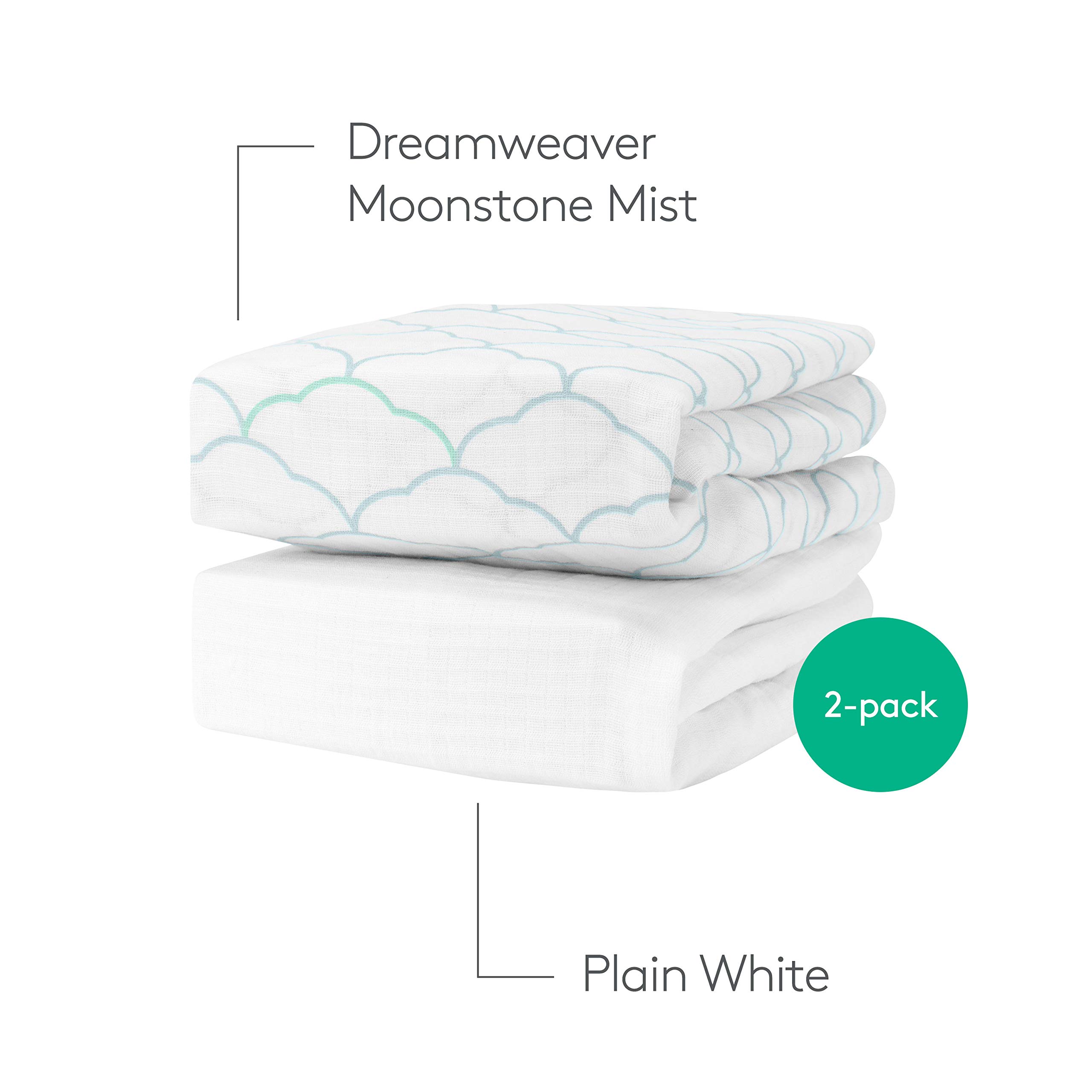 Organic Muslin Cotton Mini Crib Sheets (2-Pack) - Breathable & Soft Baby Bedding for 24