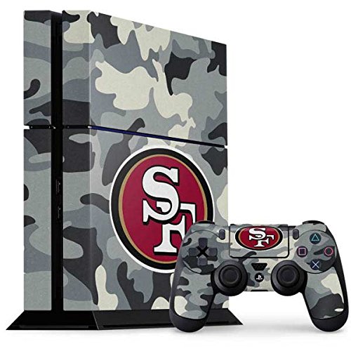 Officially Licensed NFL San Francisco 49ers Camo Gaming Skin Decal for PS4 Console & Controller Bundle - Perfect for Game Room Decor and 49ers Fan Gifts