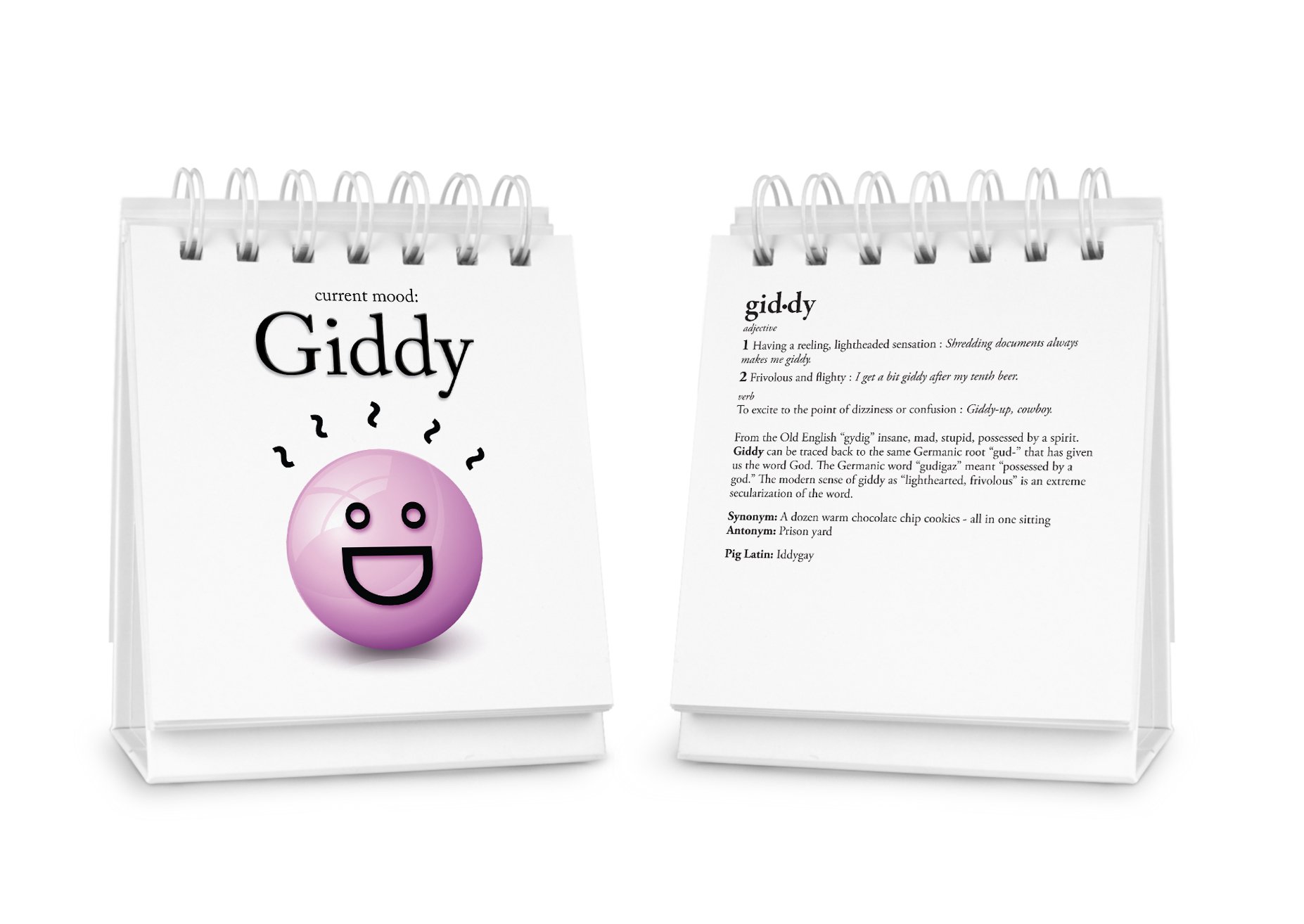 Fred & Friends The Daily Mood Desk Flipchart - Fun Office Desk Accessory for Tracking Daily Moods, Great for Work, Home, or Classroom Use