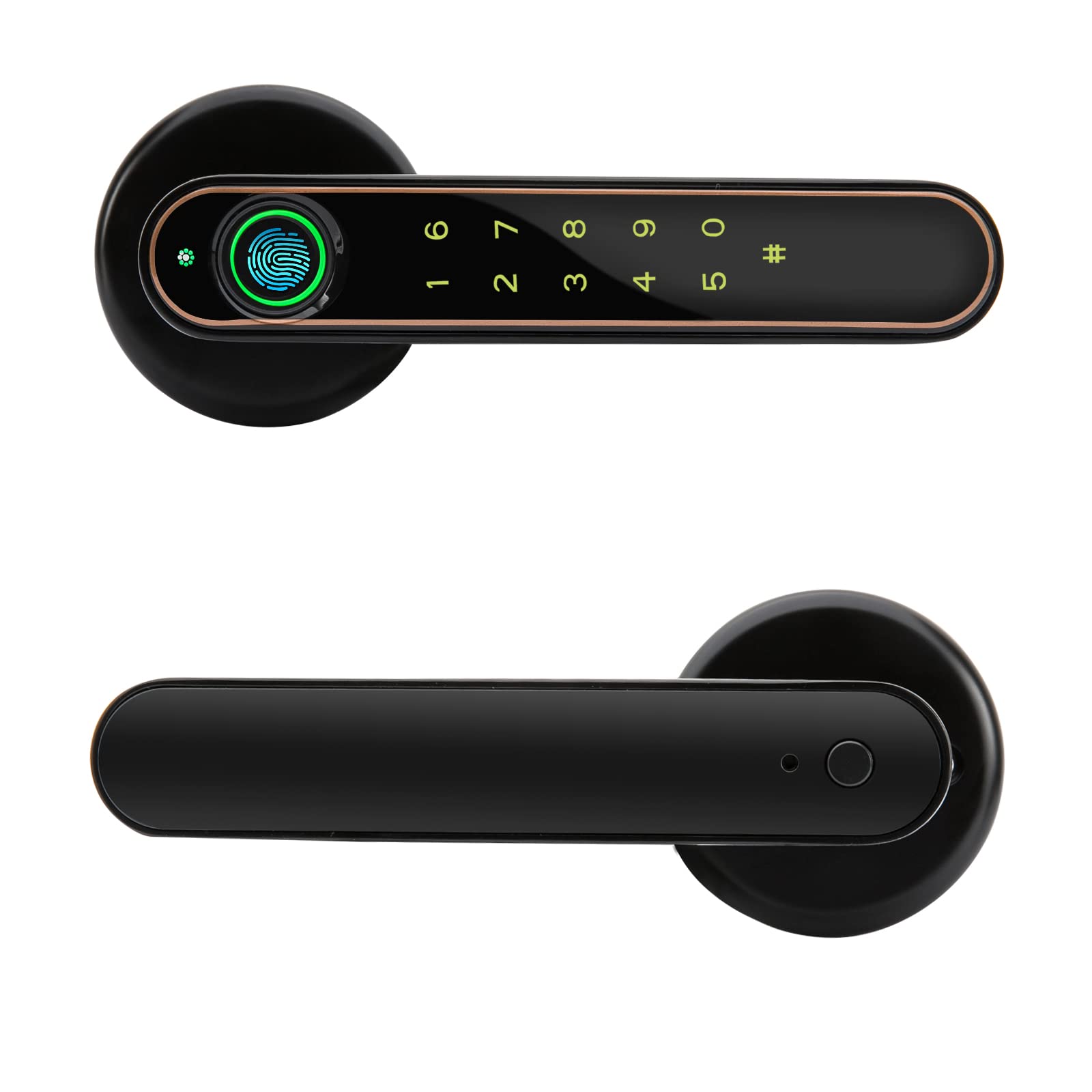 Smart Fingerprint Door Lock - Keyless Entry Biometric Door Knob with Touchscreen Keypad | Secure Digital Lock for Home, Office & Apartment | Ideal for Bedrooms, Front Doors & Rental Properties