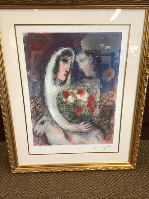 32 x 40 The Wedding by Marc Chagall - Authentic Art Reproduction with COA - Perfect for Home Decor, Wedding Gifts & Art Collections