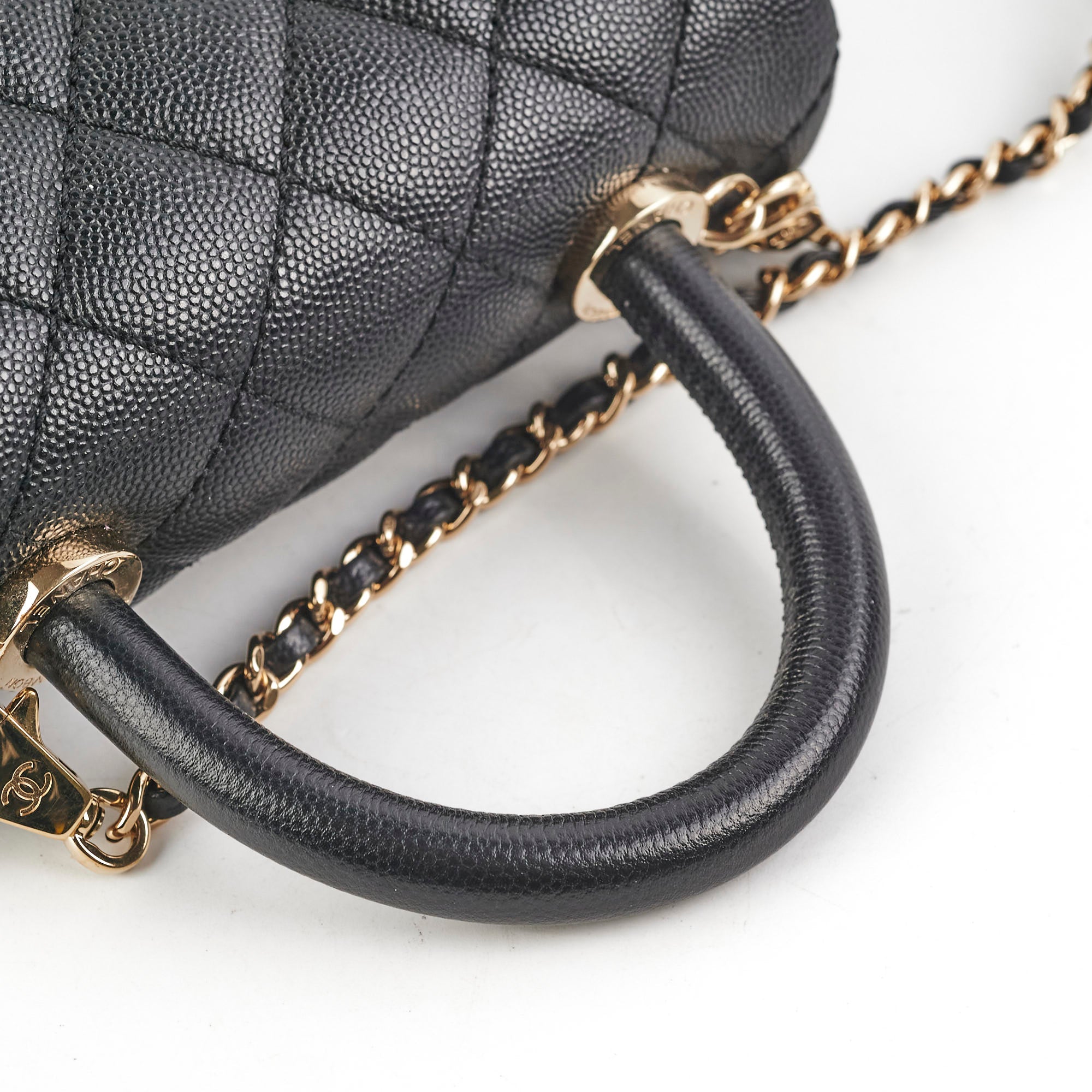 Chanel Coco Mini Handle Bag in Black Caviar Leather - Classic 30 Series Crossbody Purse for Women | Perfect for Date Night, Office & Evening Events