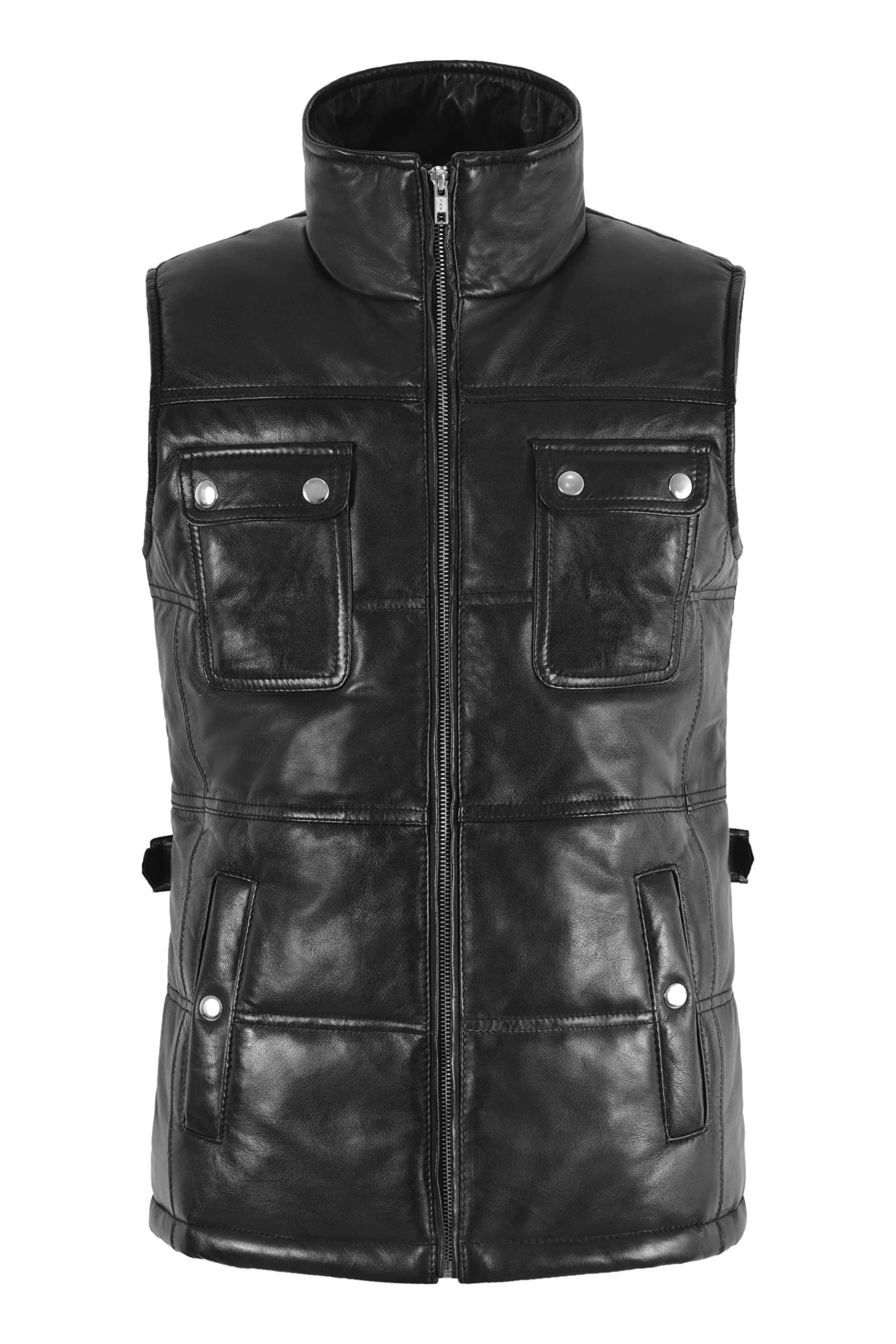 MISSY LADIES GENUINE LEATHER QUILTED VEST - SLEEVELESS PADDED WAISTCOAT JACKET FOR WOMEN | Perfect for Casual Outfits, Layering in Fall & Winter, Office Wear & Outdoor Activities