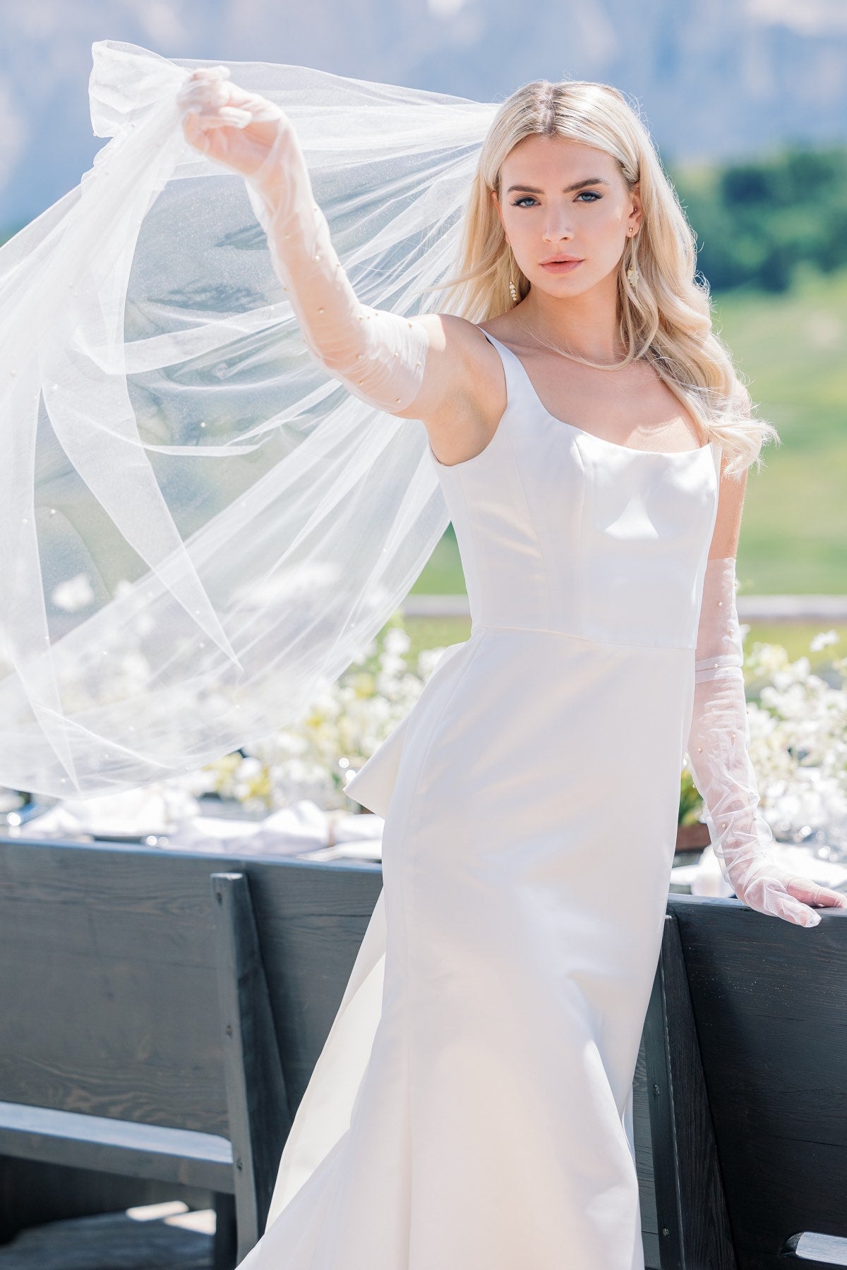 Wtoo Lourdes Laurie Wedding Gown - Elegant A-Line Bridal Dress with Lace Details | Perfect for Beach Weddings, Vow Renewals & Formal Ceremonies