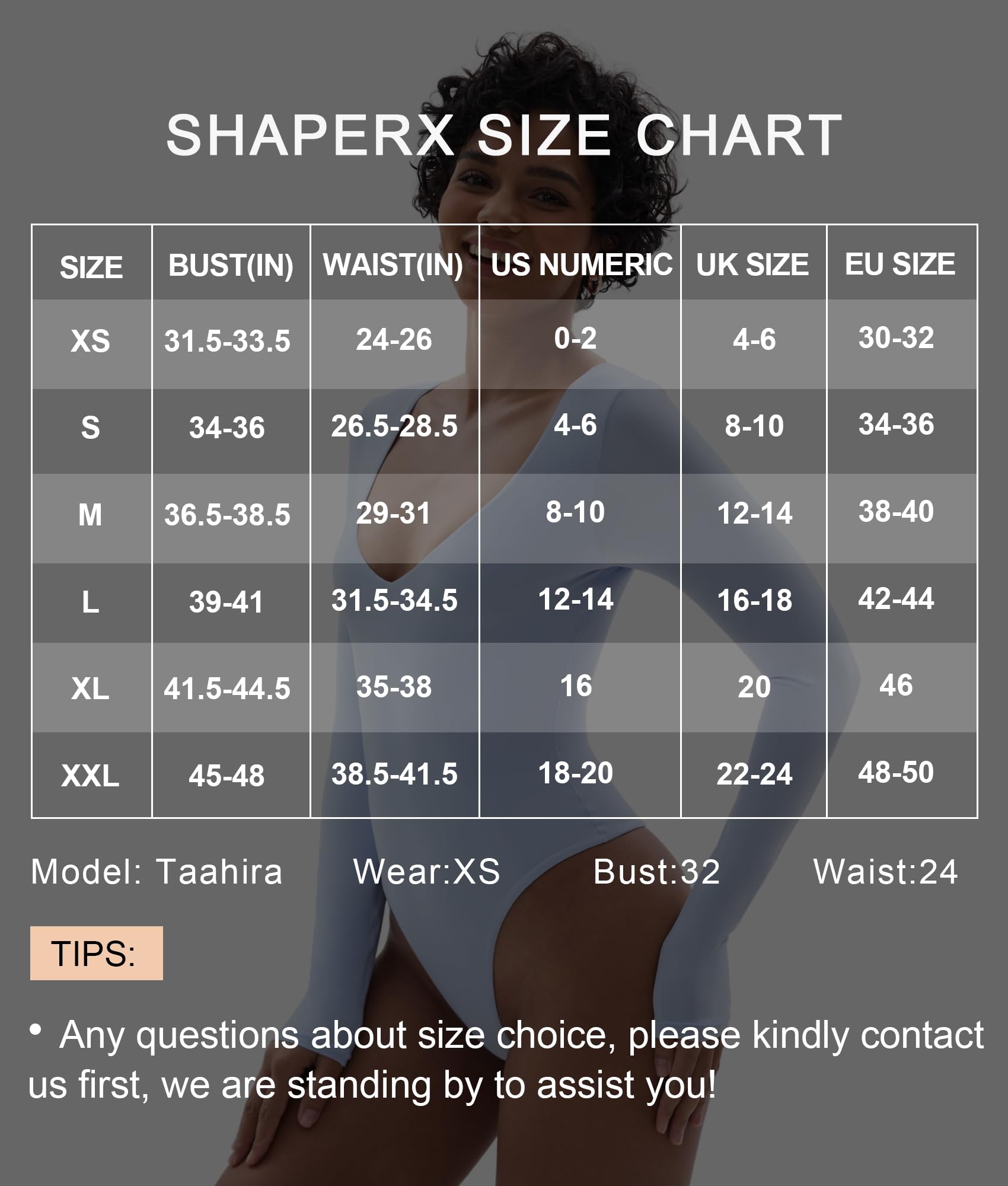 SHAPERX Women's V Neck Long Sleeve Bodysuit - Super Soft Stretchy Slim Fit T-Shirt Top for Everyday Wear, Work & Layering