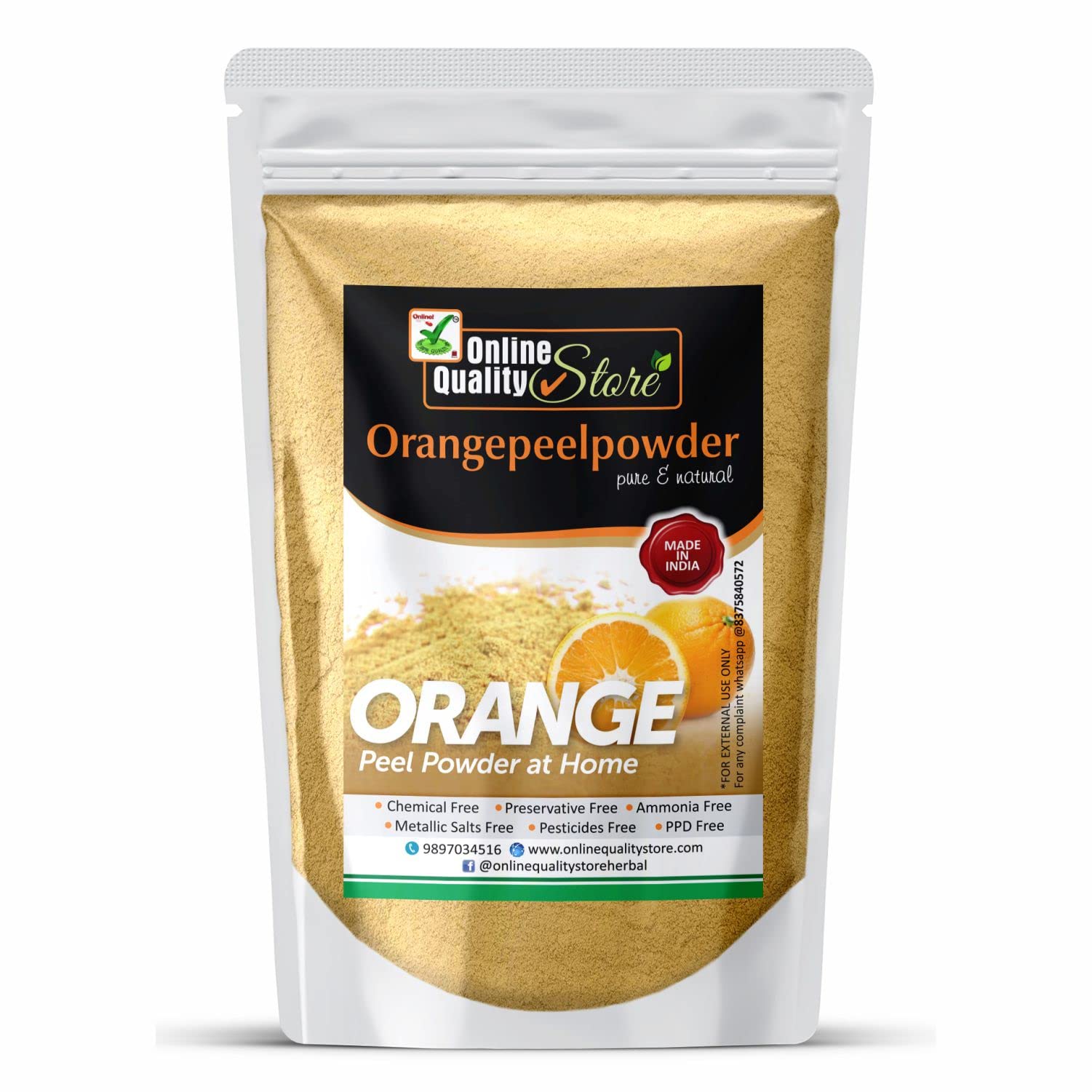 Pure & Organic Orange Peel Powder for Skin Whitening & Brightening - 700g Face Pack | Acne Treatment, Dark Spot Remover, Blemish & Pimple Healing | Natural Skincare for Glowing Complexion | DIY Face Mask & Beauty Routine Essential