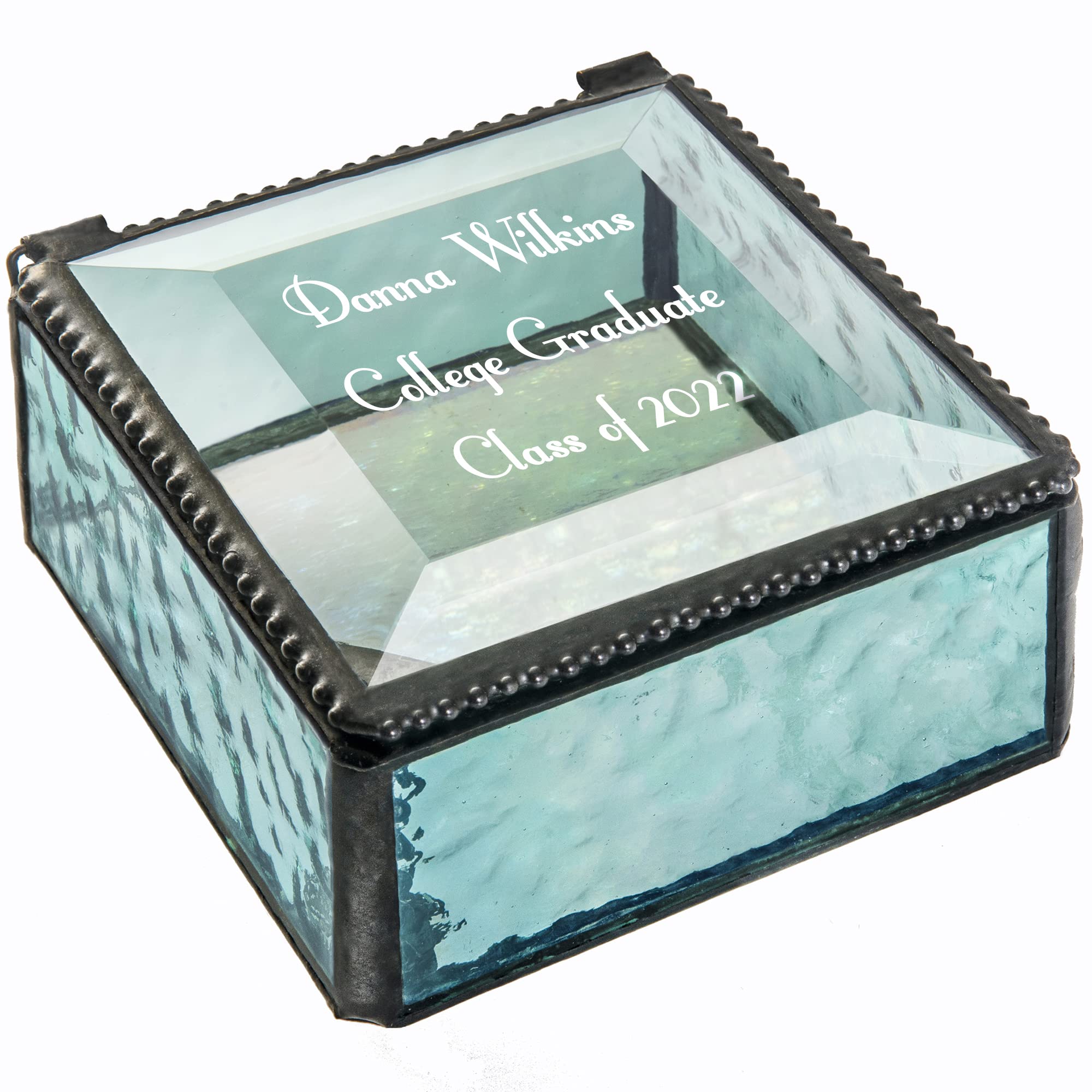 Personalized Graduation Jewelry Gift Box for High School & College Graduates - Class of 2025 Engraved Keepsake - J Devlin Box 898 EB217-3 (Windsor Blue) - Perfect Graduation Party Gift & Memory Box for Diploma & Achievements