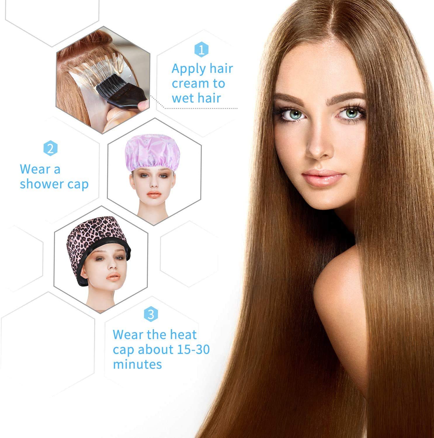 Electric Heat Therapy Hair Steamer Cap - Deep Conditioning Thermal Spa Hat for Hair Treatment & Styling | Perfect for At-Home Hair Care, Salon Treatments & Damaged Hair Recovery