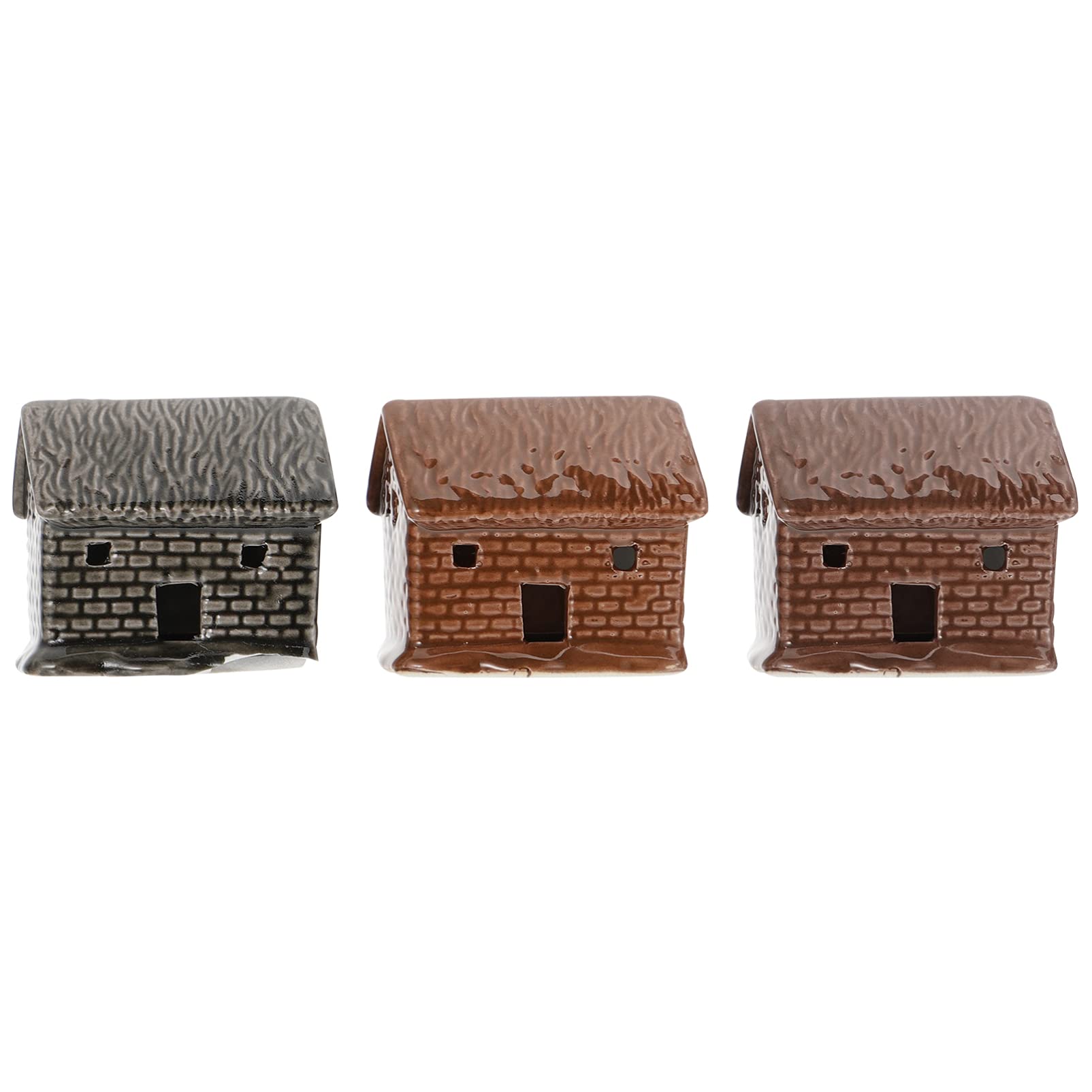 Cabilock Fairy Garden Buildings Set of 3 - Miniature Bonsai Ornaments for Zen Garden, Sand Table & Ceramic Plant Decor - Perfect for Indoor Fairy Gardens, Tabletop Displays & Home Decor