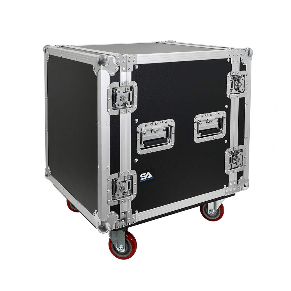 Seismic Audio 12U Professional DJ Rack Case with Wheels - Heavy Duty Tour Grade 12 Space Pro Audio Equipment Rack for Live Performances & Studio Use
