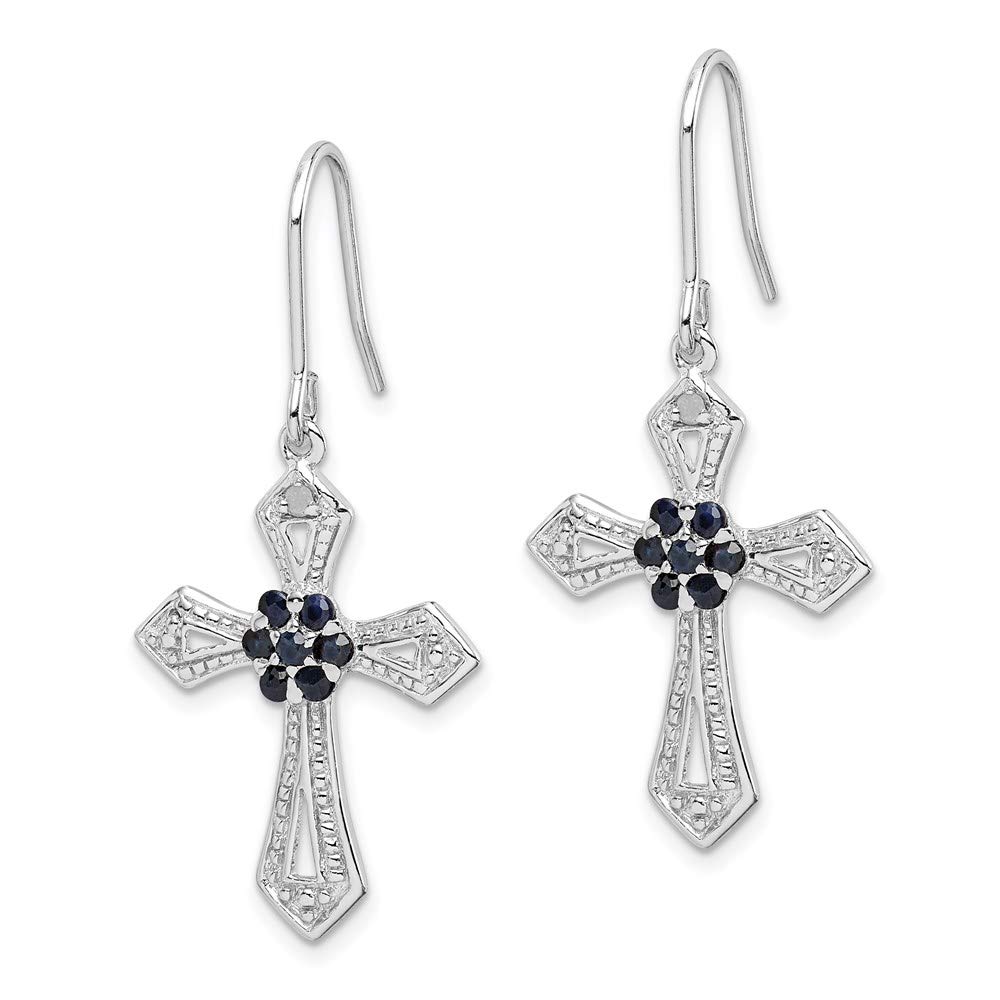 925 Sterling Silver Diamond Accent Cross Earrings for Women - Elegant Fine Jewelry Gift for Her - Perfect for Church, Weddings, and Special Occasions