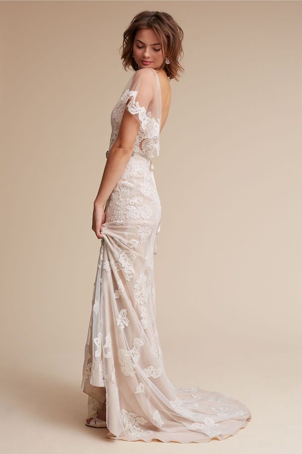 BHLDN Willowby Sierra Gown - Elegant Lace Wedding Dress for Bride, Perfect for Beach, Garden & Outdoor Ceremonies
